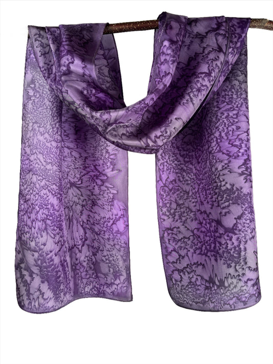 "Purple Mermaid" - Hand-dyed Silk Scarf - $115