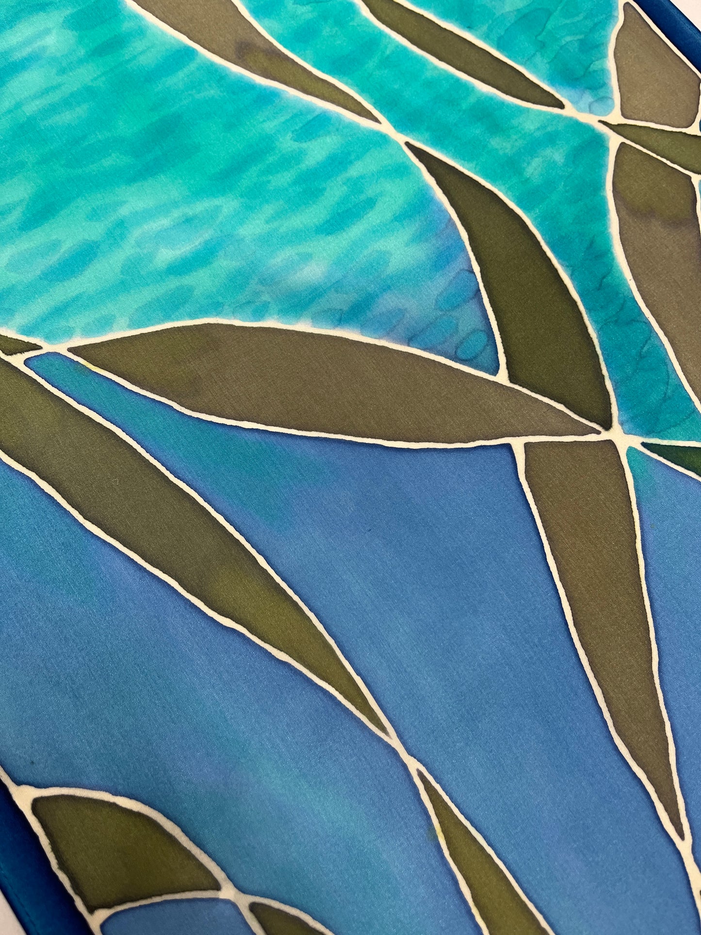 "Seahorse Riding the Kelp” - Hand-dyed Silk Wall Hanging - $365