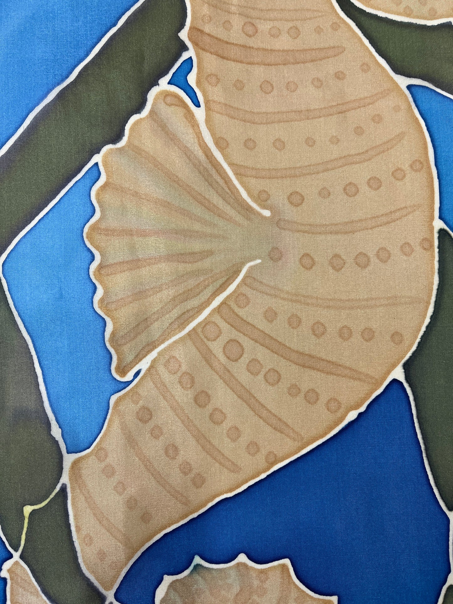 "Seahorse Riding the Kelp” - Hand-dyed Silk Wall Hanging - $365