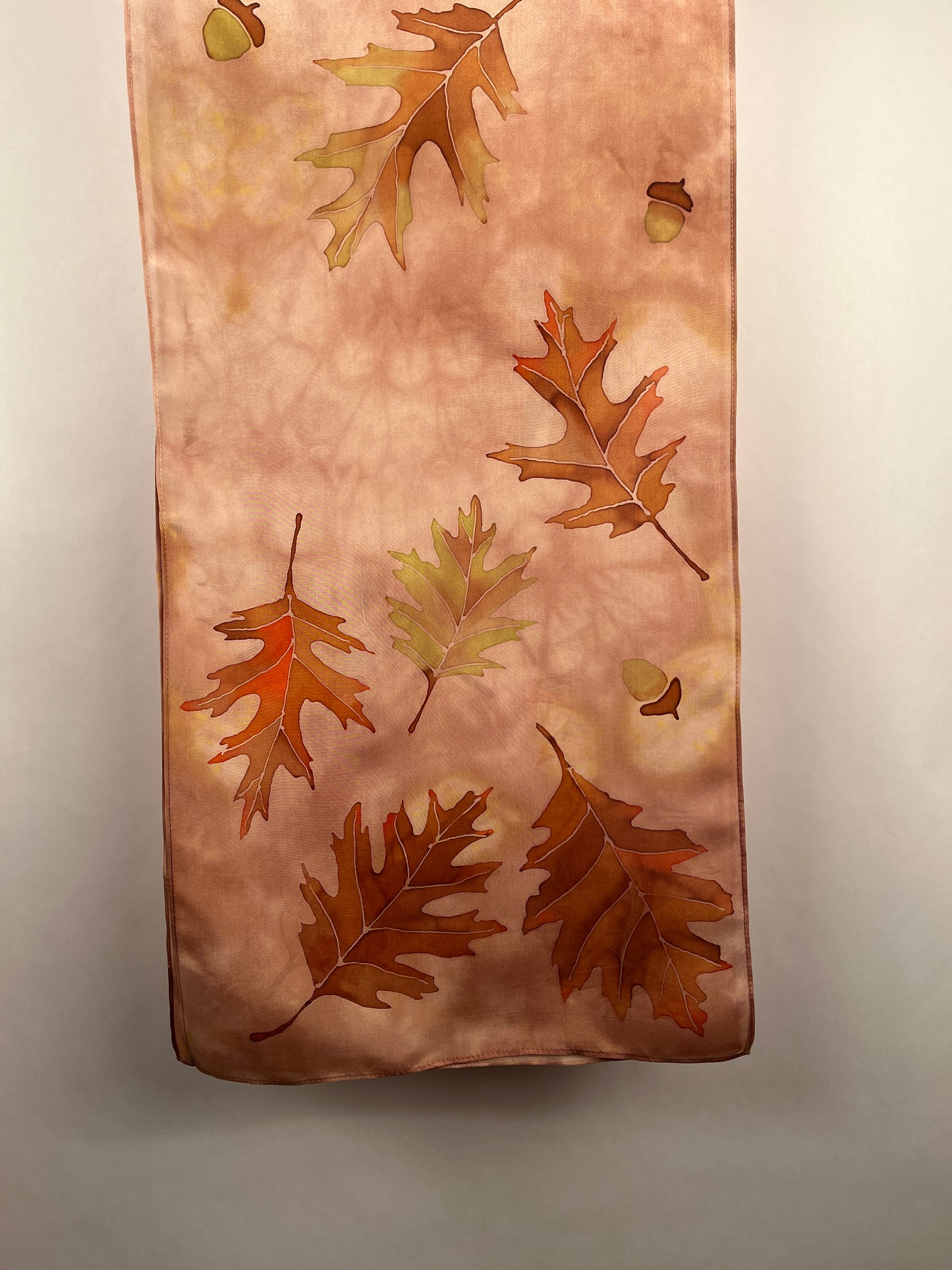 "Mighty Oak" - Hand Dyed Silk Scarf -$135