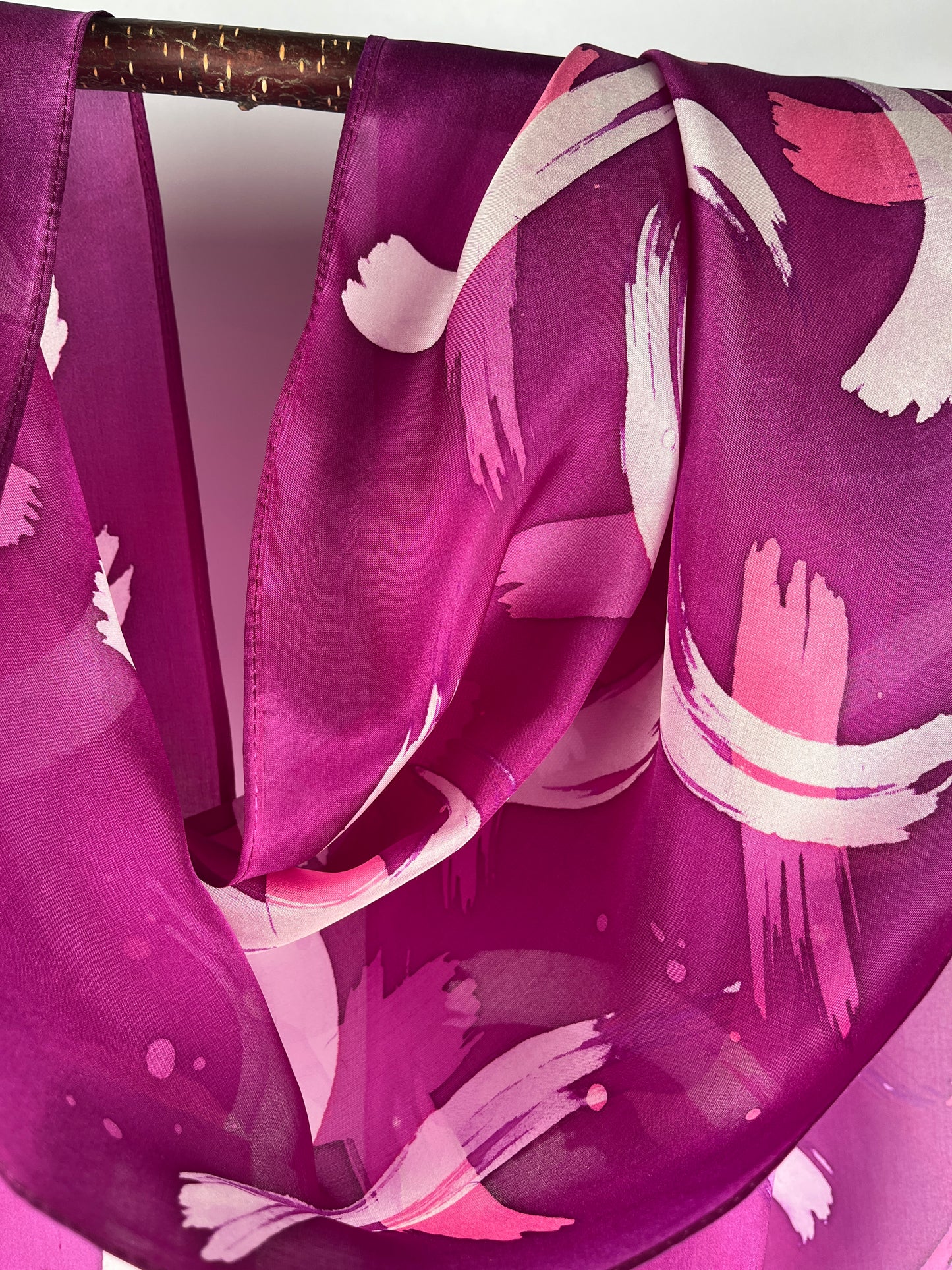 “Purple Wisps” - Hand-dyed Silk Scarf - $125