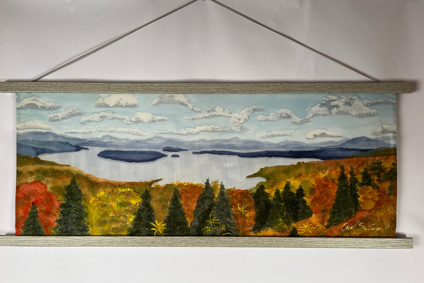 "Autumn’s Glory at Height of Land" - Silk Painting - $350