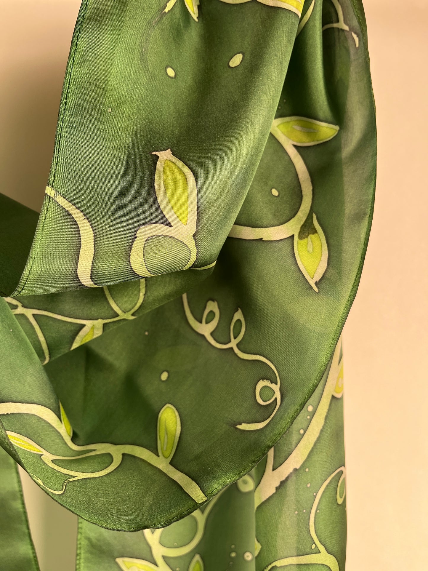 “Just Vines" - Hand-dyed Silk Scarf - $125