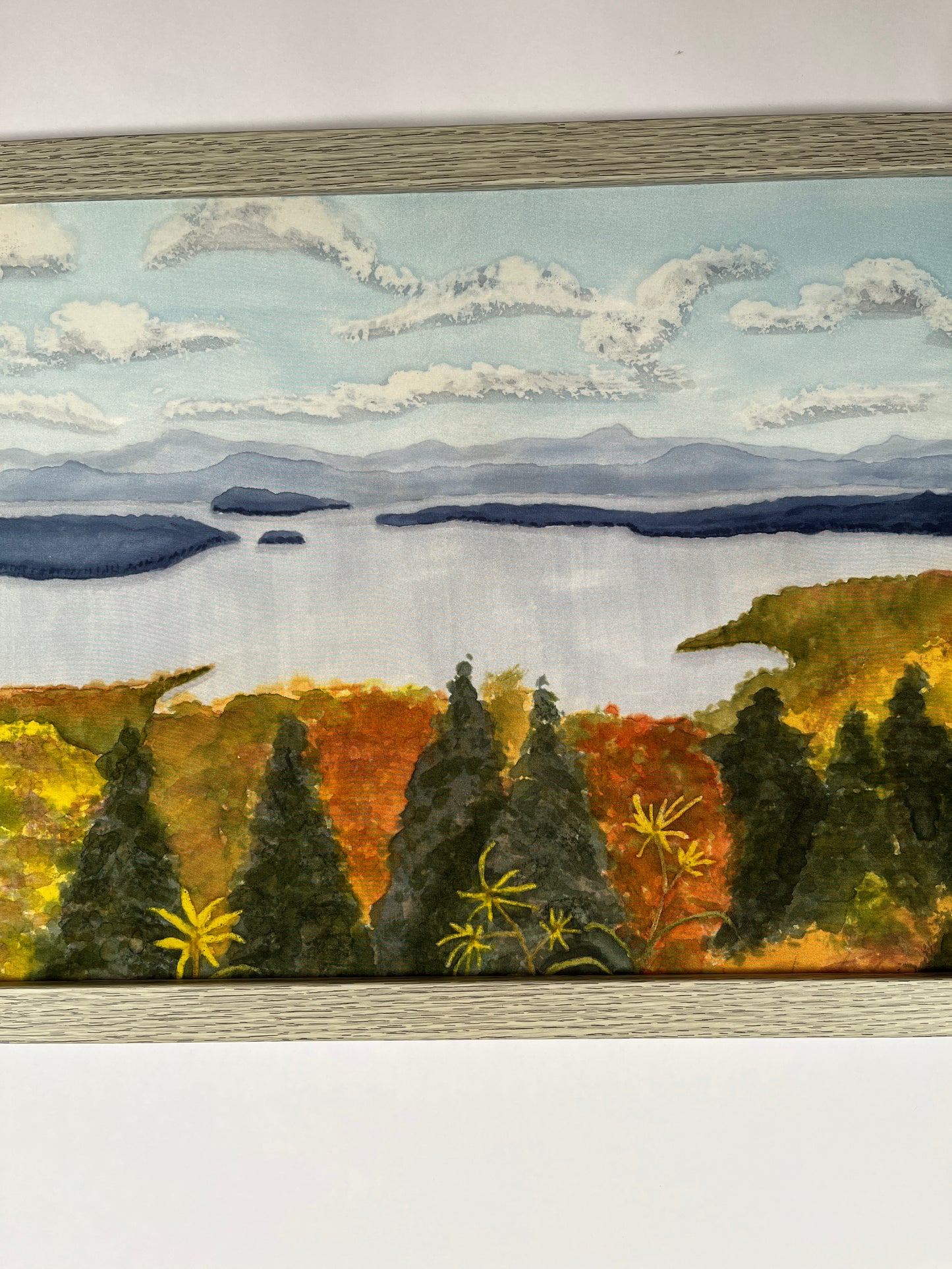 "Autumn’s Glory at Height of Land" - Silk Painting - $350