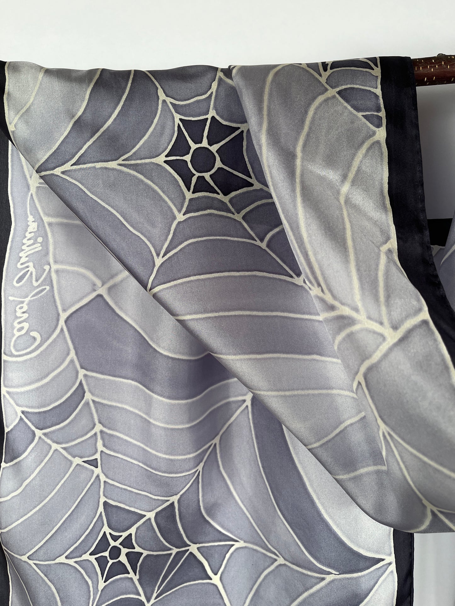 “Just the Web" - Hand-dyed Silk Scarf - $140