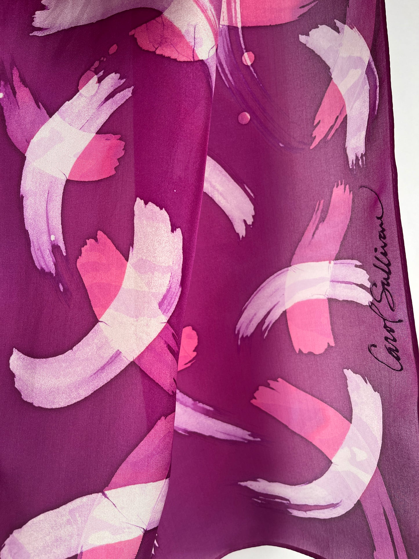 “Purple Wisps” - Hand-dyed Silk Scarf - $125