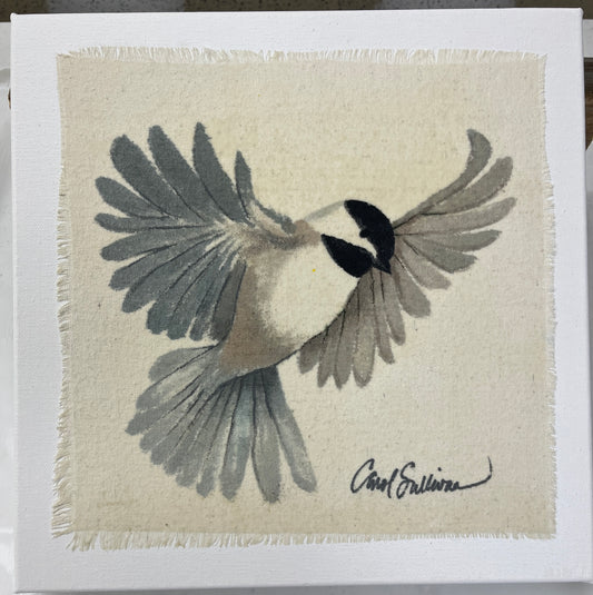 "In Flight" - Painting on Raw Silk - $135