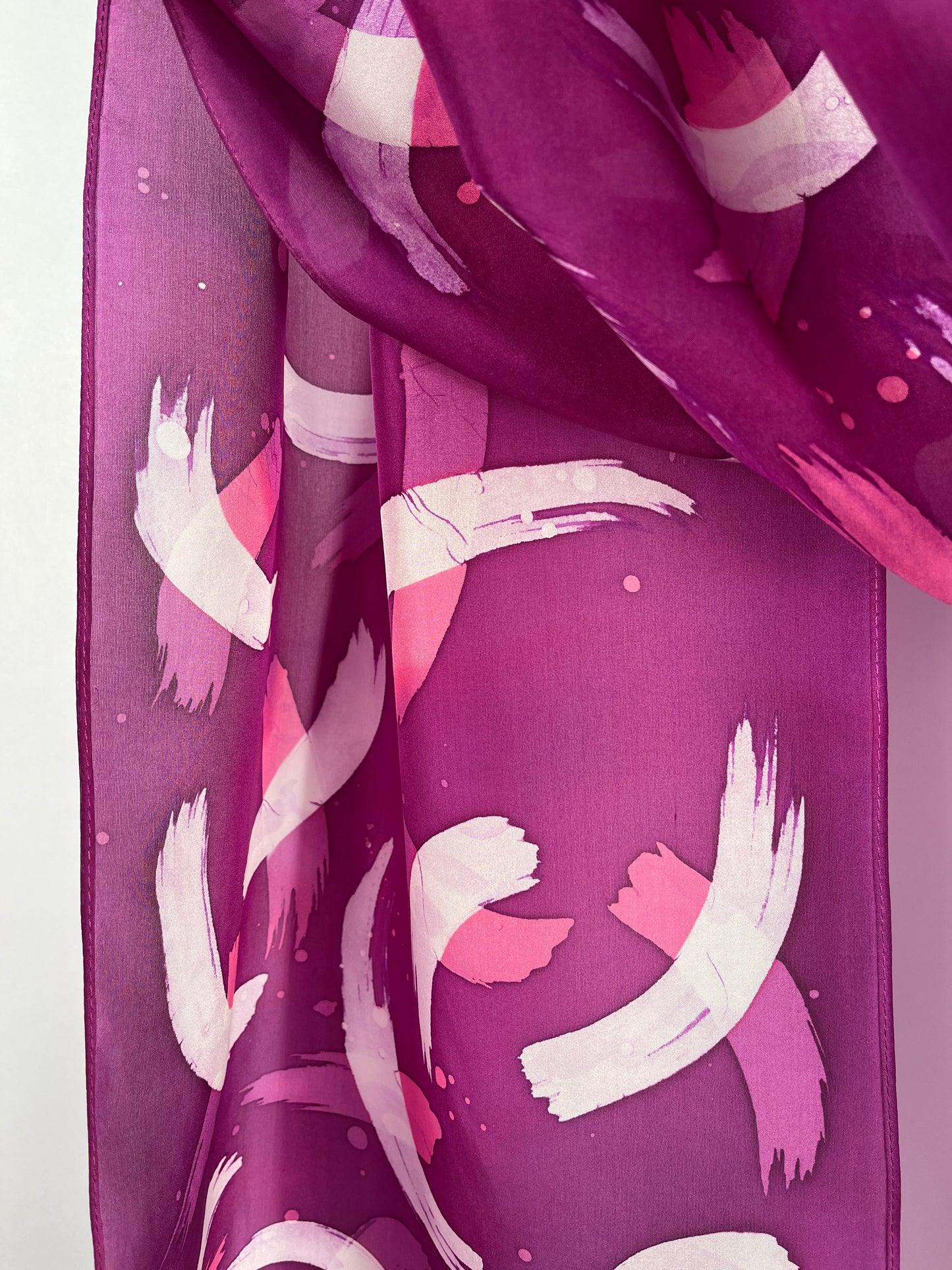 “Purple Wisps” - Hand-dyed Silk Scarf - $125