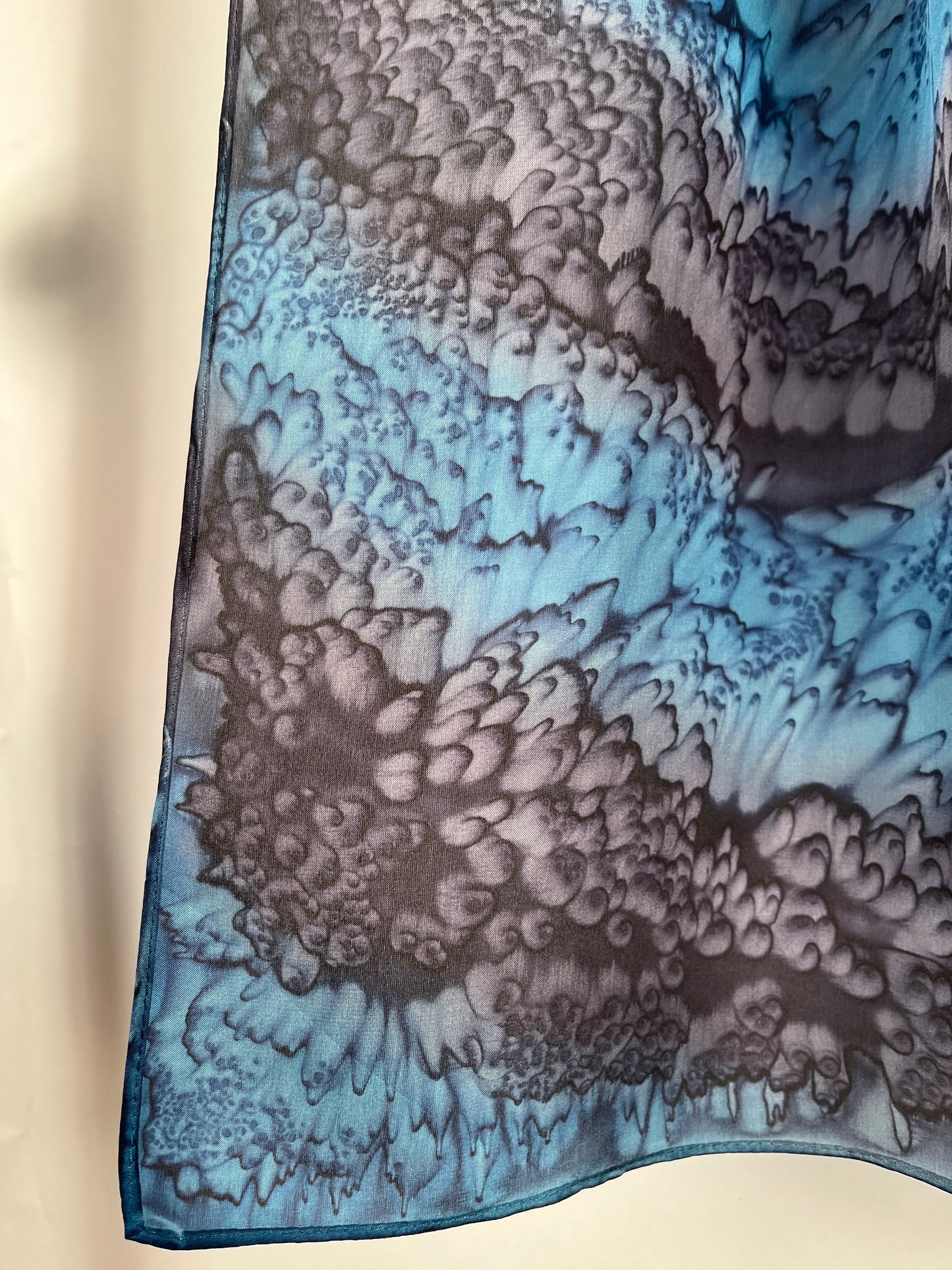“Night Sky Mermaid" - Hand-dyed Silk Scarf - $115