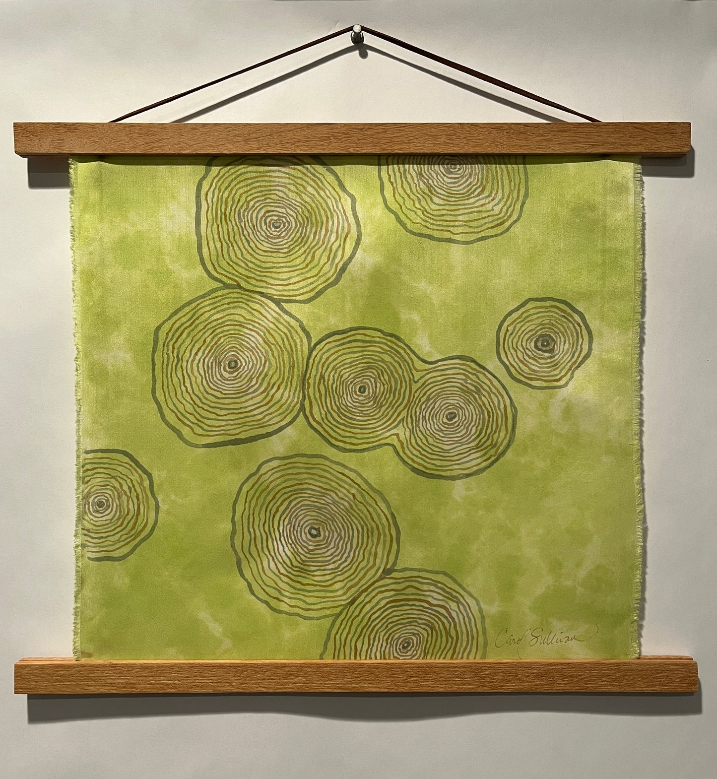 “Spring Birch Sapling Harvest” - Painting on Silk - $125
