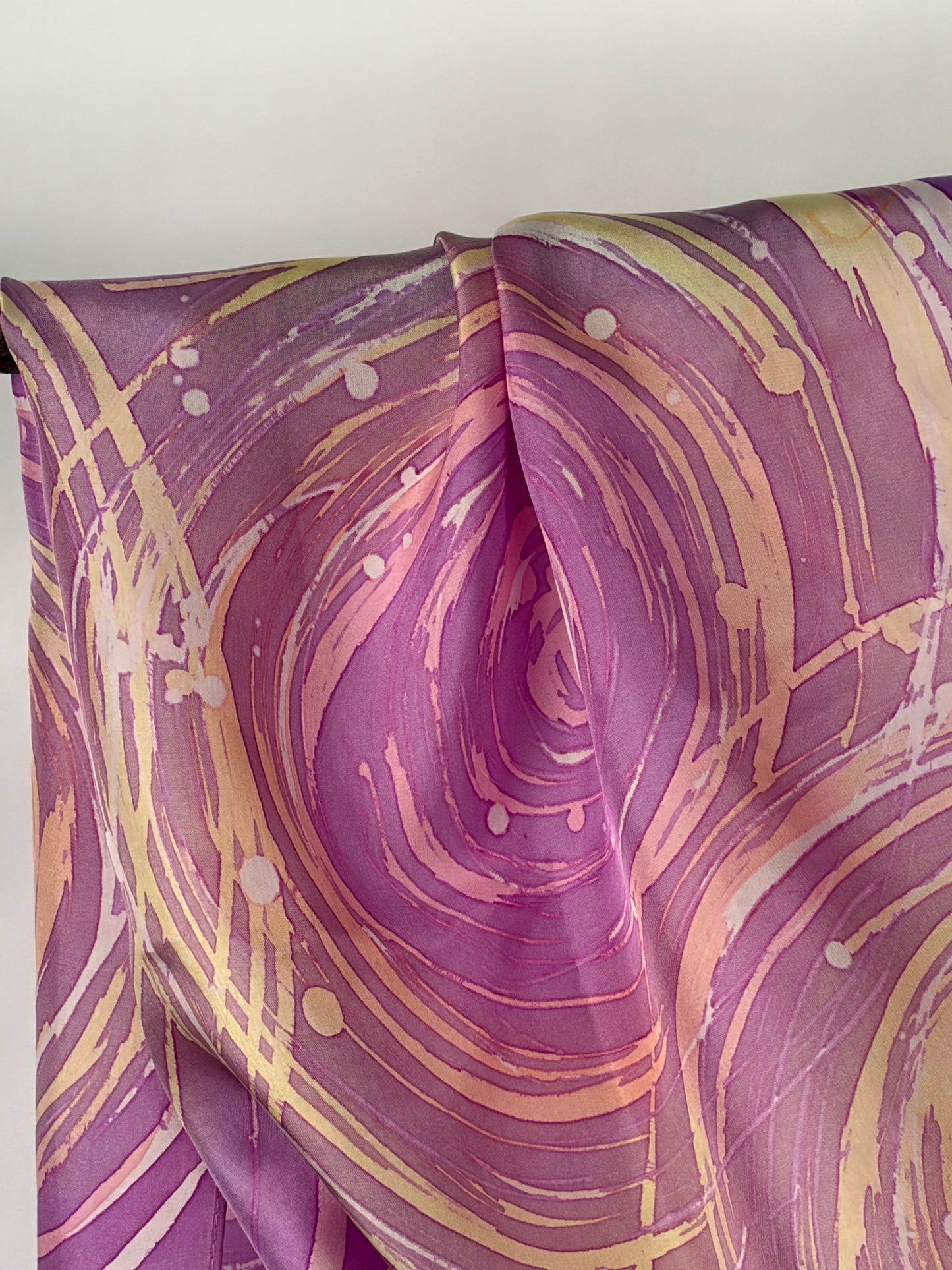 “Dawn Ripple Effect” - Hand-dyed Silk Scarf - $130