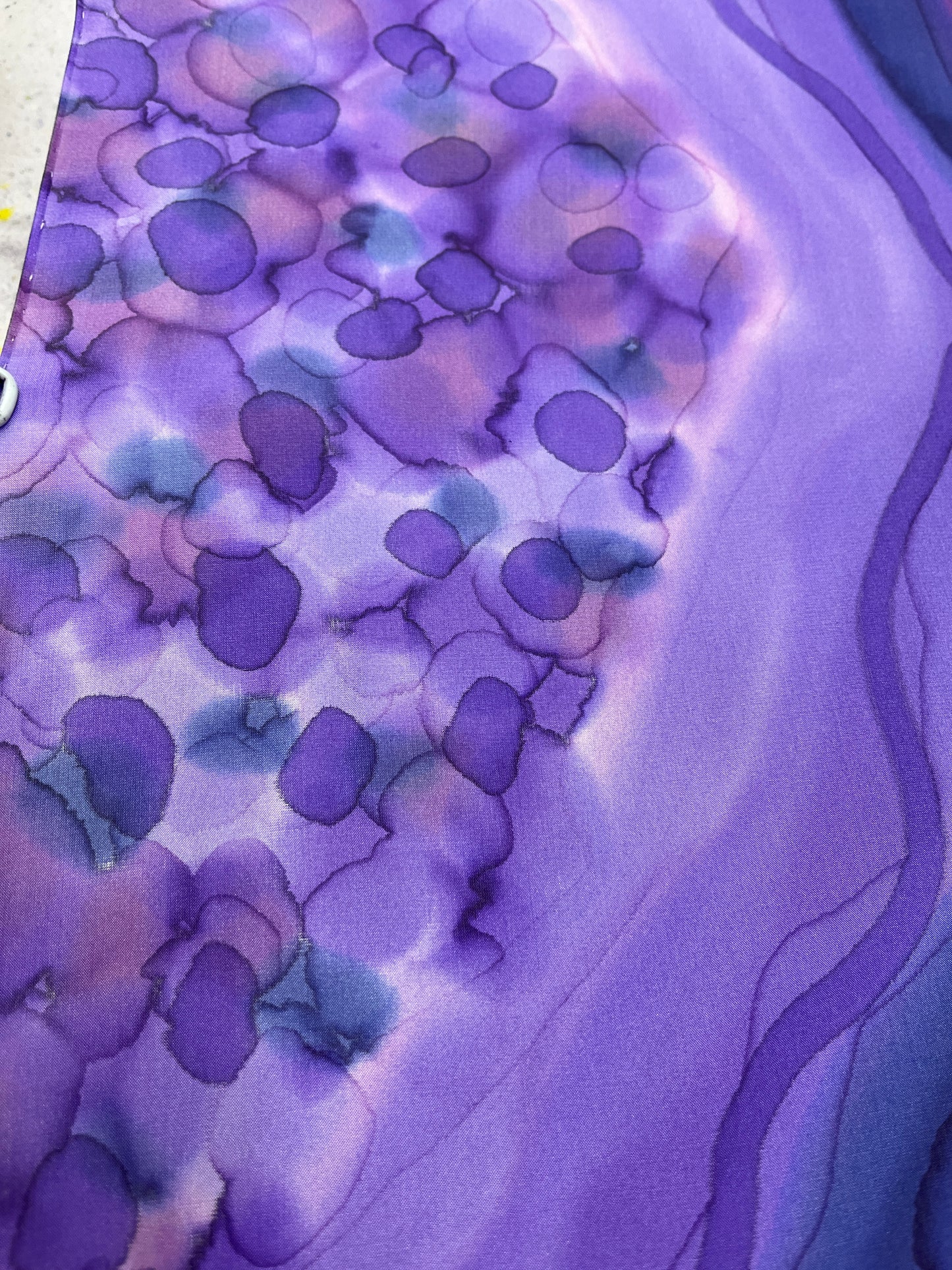 “Amethyst Geode" - Hand-dyed Silk Scarf - $125