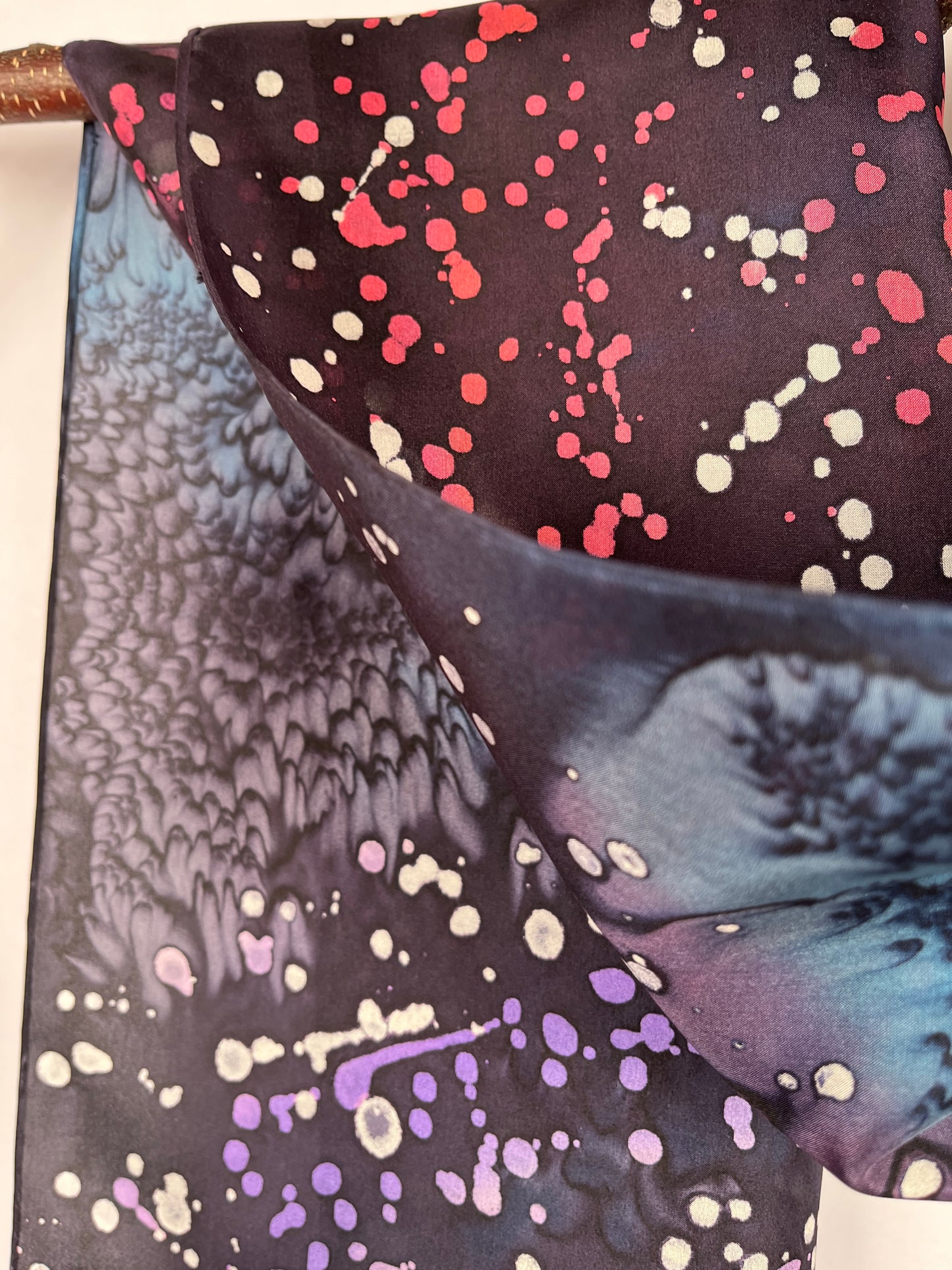 “Four Nebulas” - Hand-dyed Silk Scarf - $125