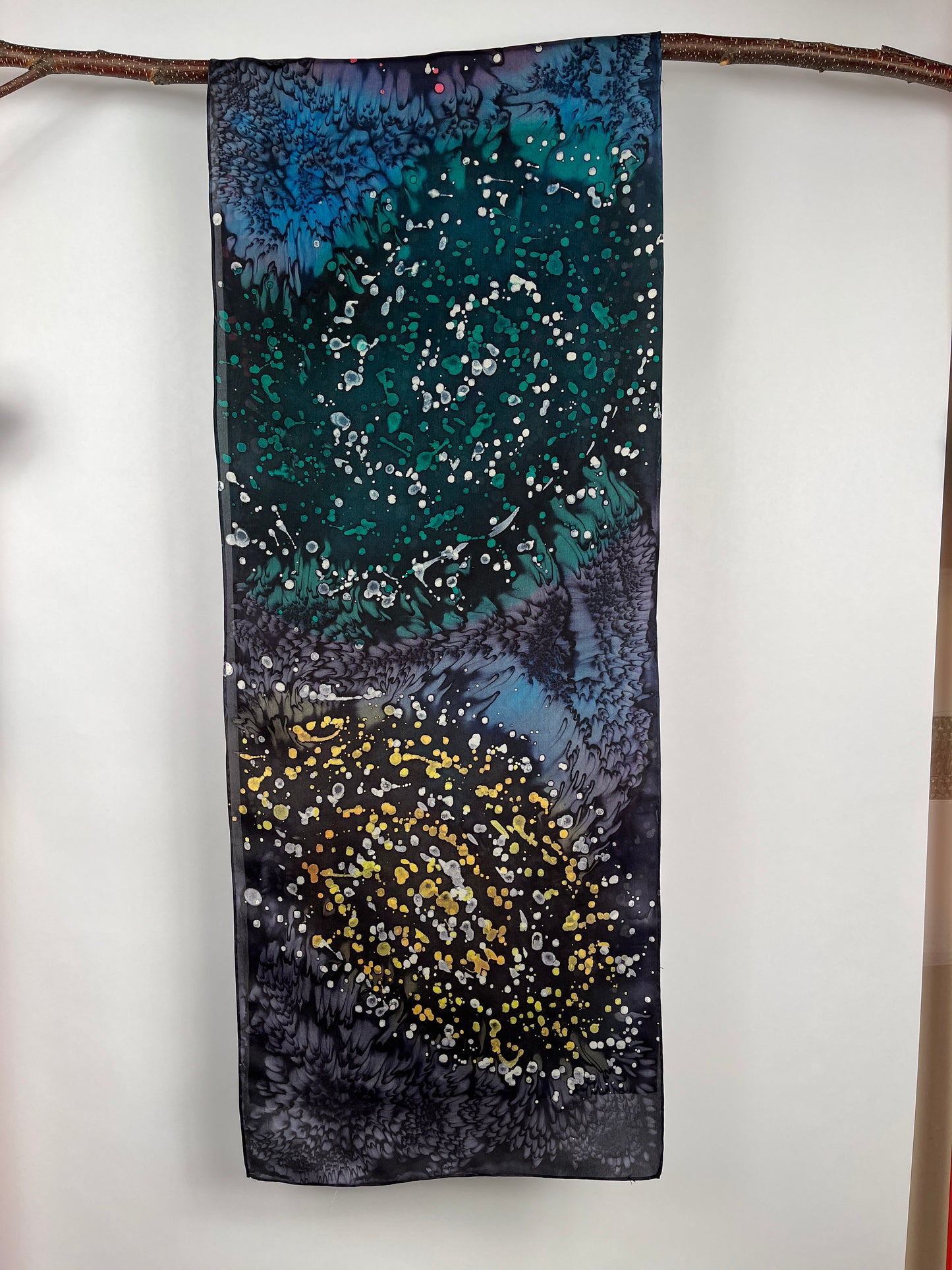 “Four Nebulas” - Hand-dyed Silk Scarf - $125