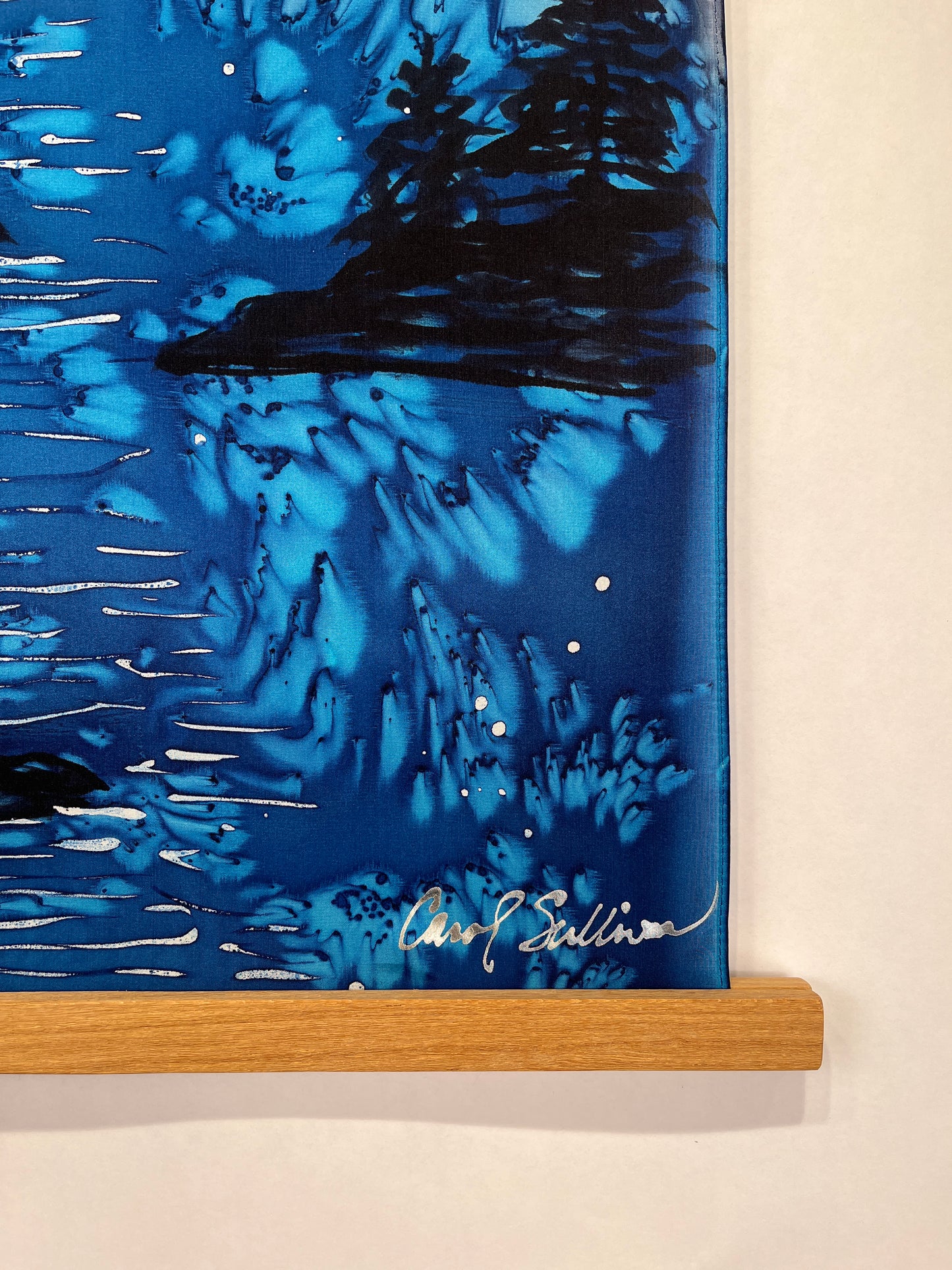 “Evening at the Coast” - Hand-dyed Silk Wall Hanging - $150