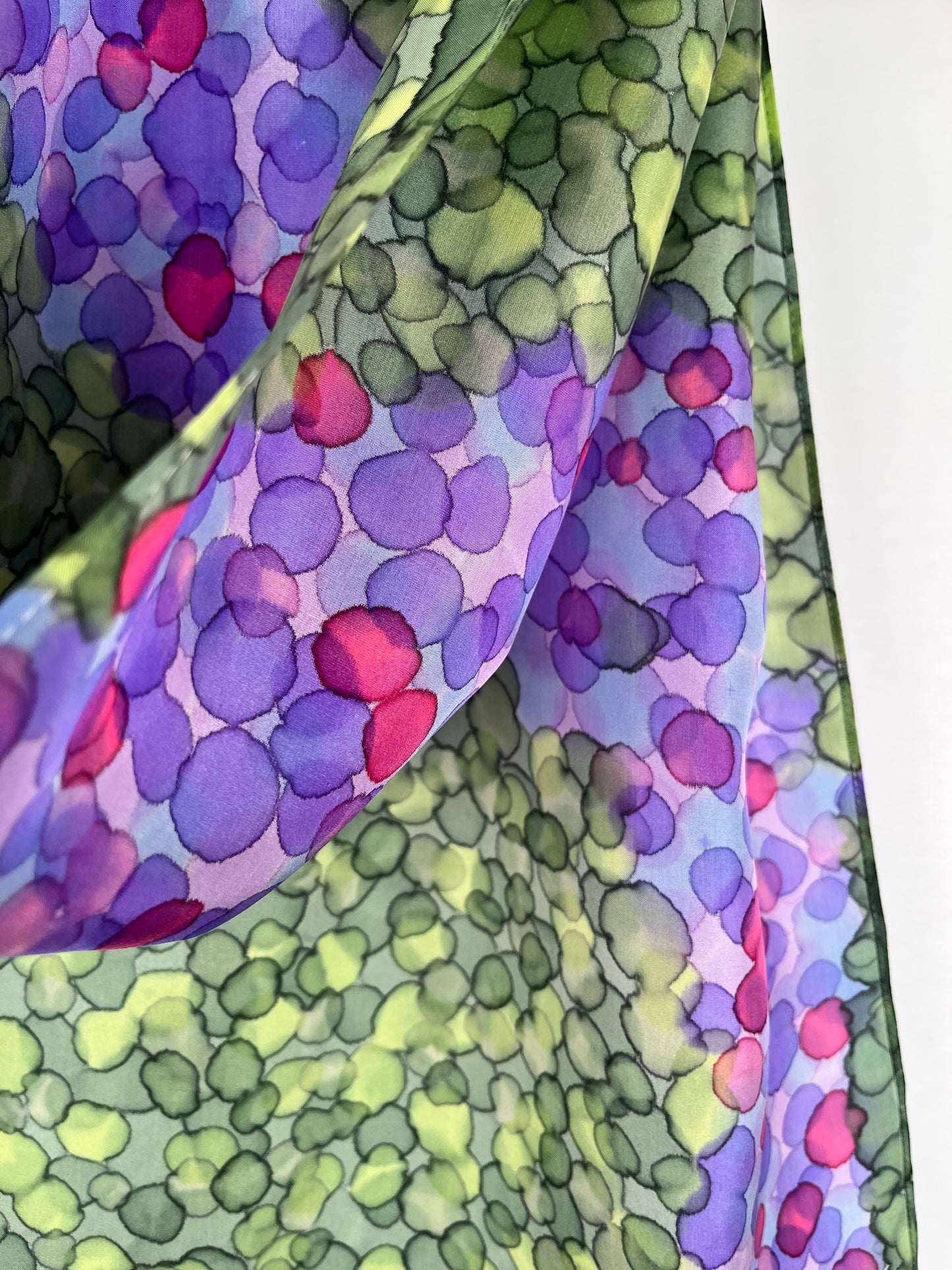 "Purple Primrose Path" - Hand-dyed Silk Scarf - $130