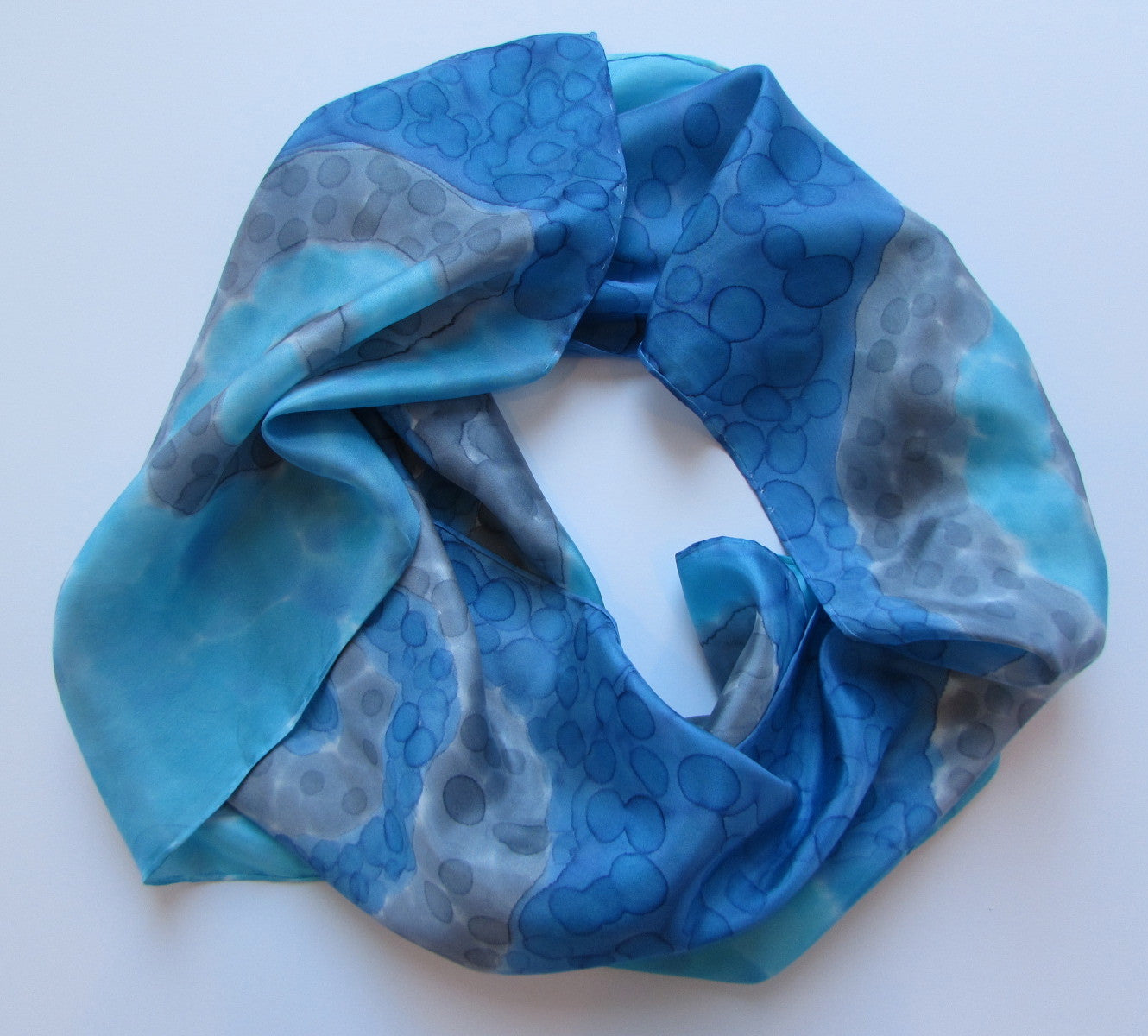 "Coastal Fog" - Hand-dyed Silk Scarf - $130