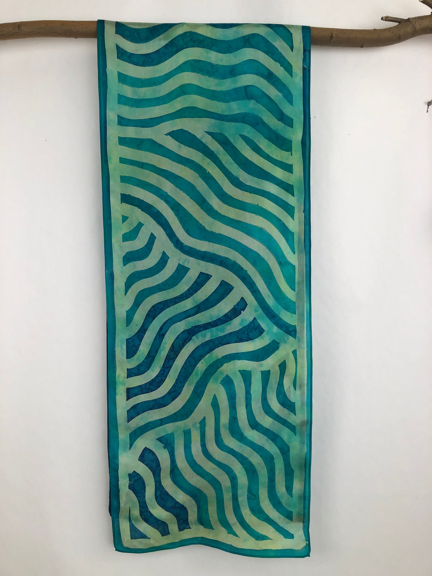 “Tropical Sandbar" - Hand-dyed Silk Scarf - $125
