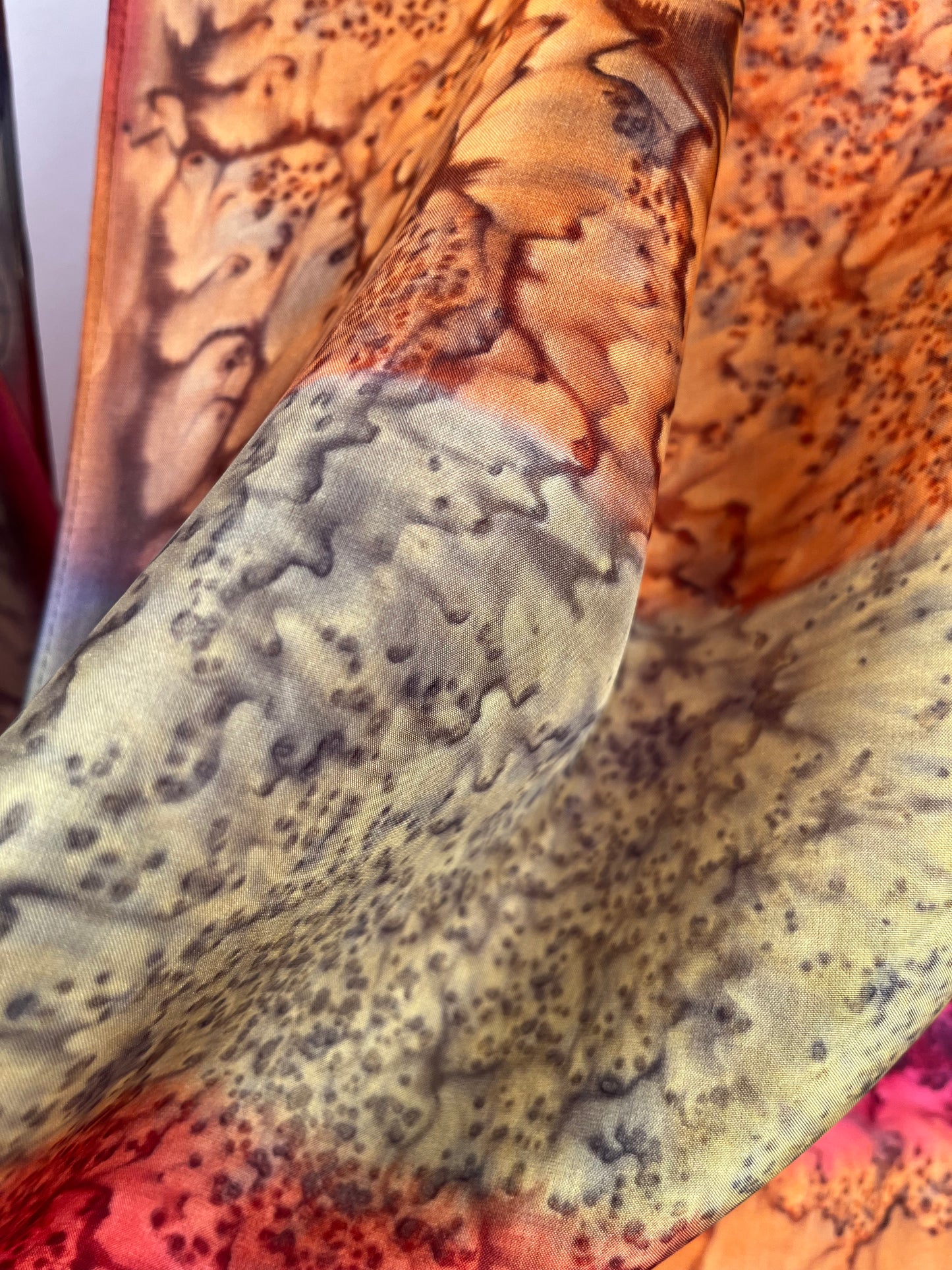 "Mermaid - Summer Garden” - Hand-dyed Silk Scarf - $120
