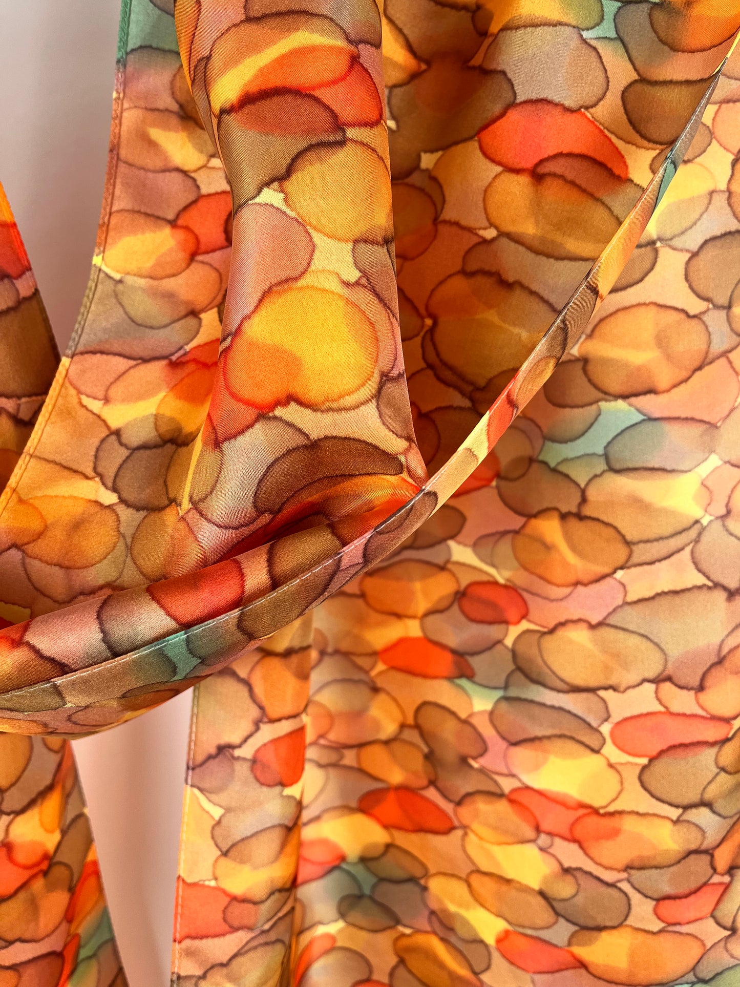 "Autumn Woods" - Hand-dyed Silk Scarf - $120