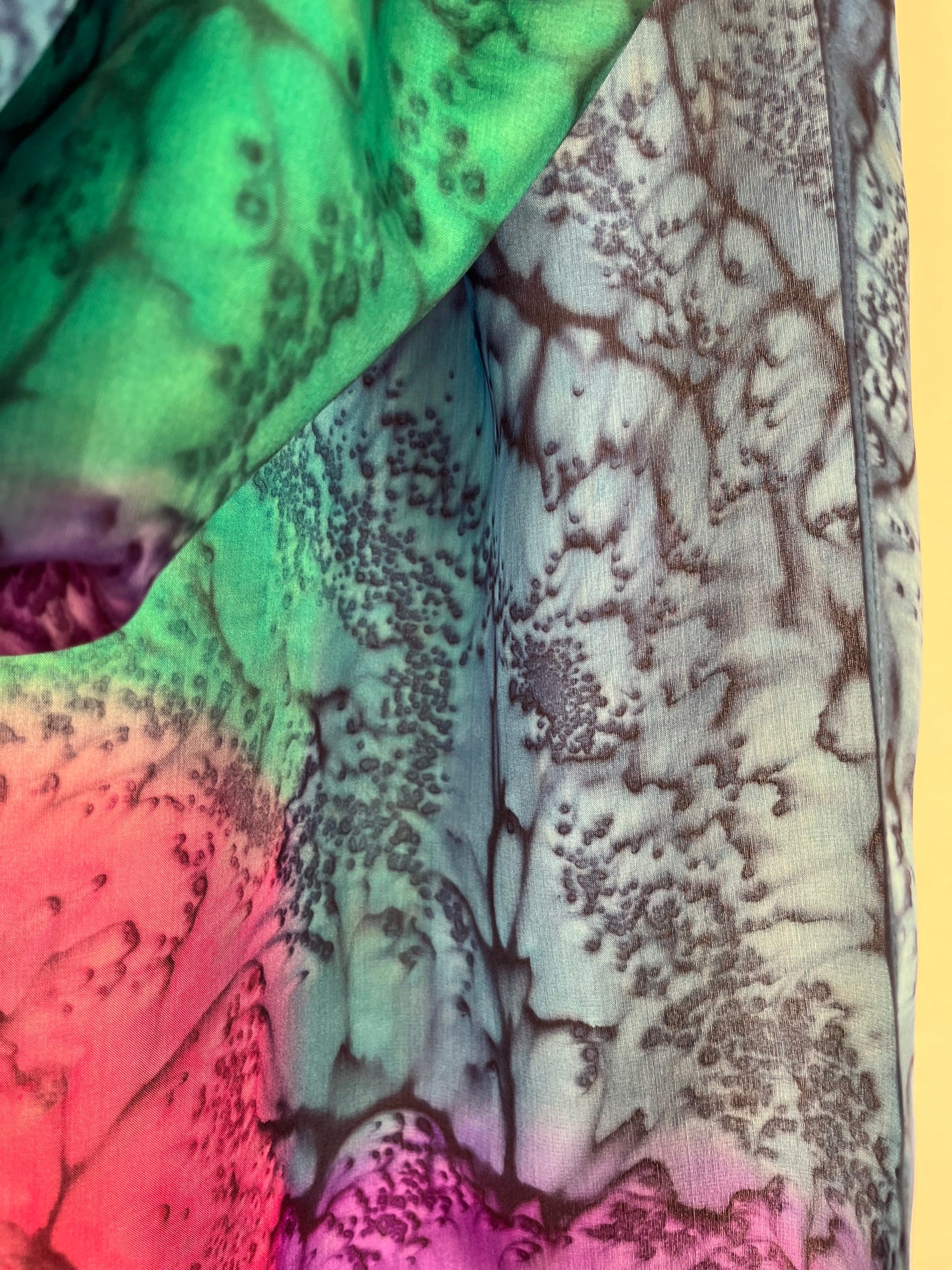 "Mermaid - Jewel Toned” - Hand-dyed Silk Scarf - $115