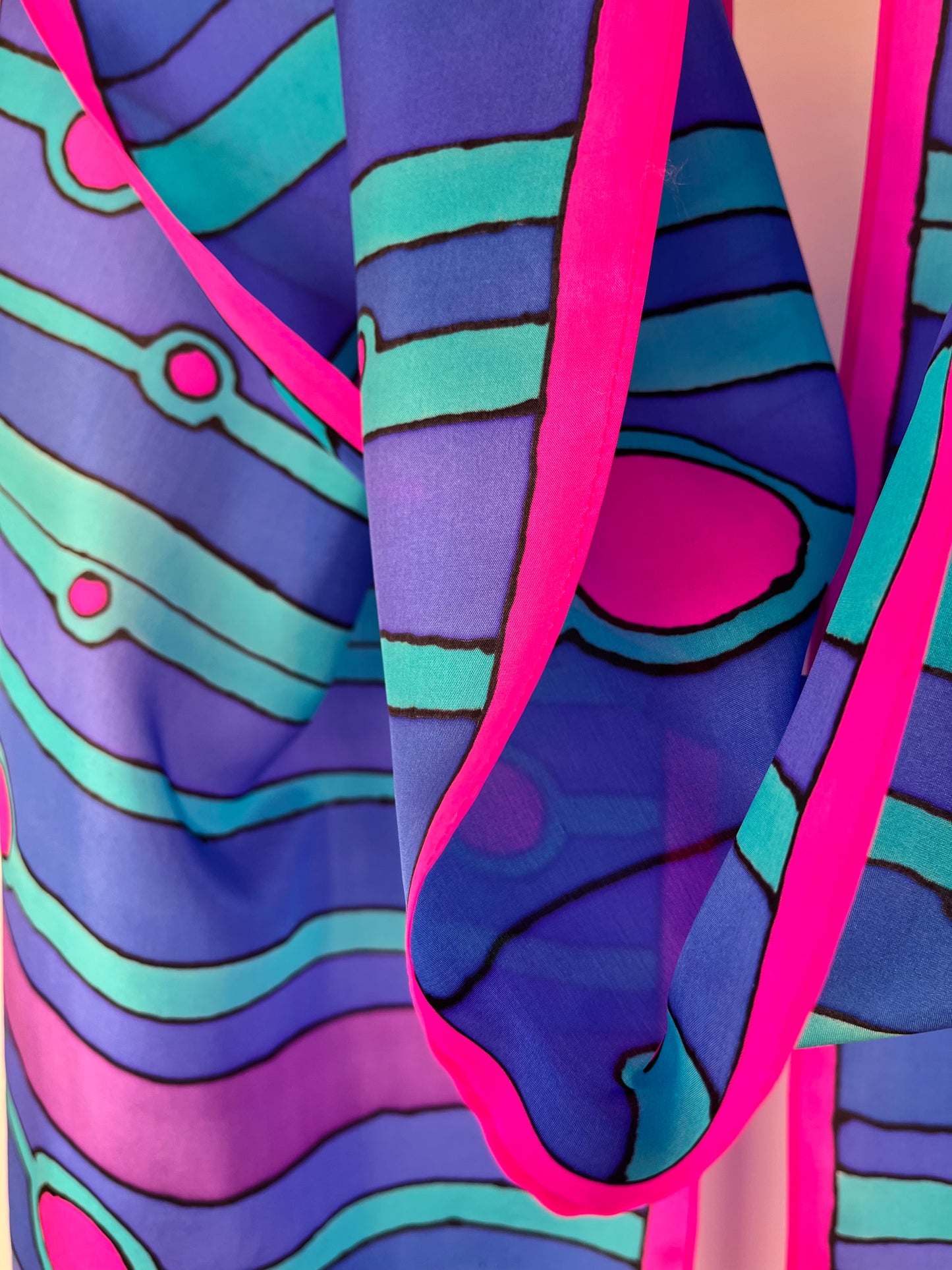 "Abstract Op Art" - Hand-dyed Silk Scarf - $130