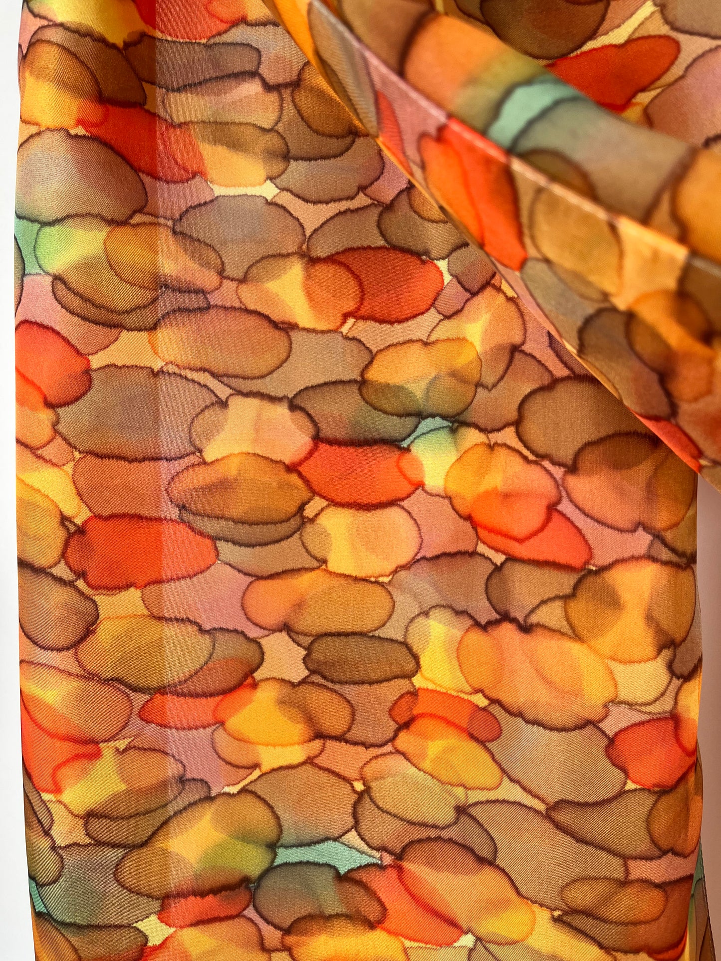 "Autumn Woods" - Hand-dyed Silk Scarf - $125