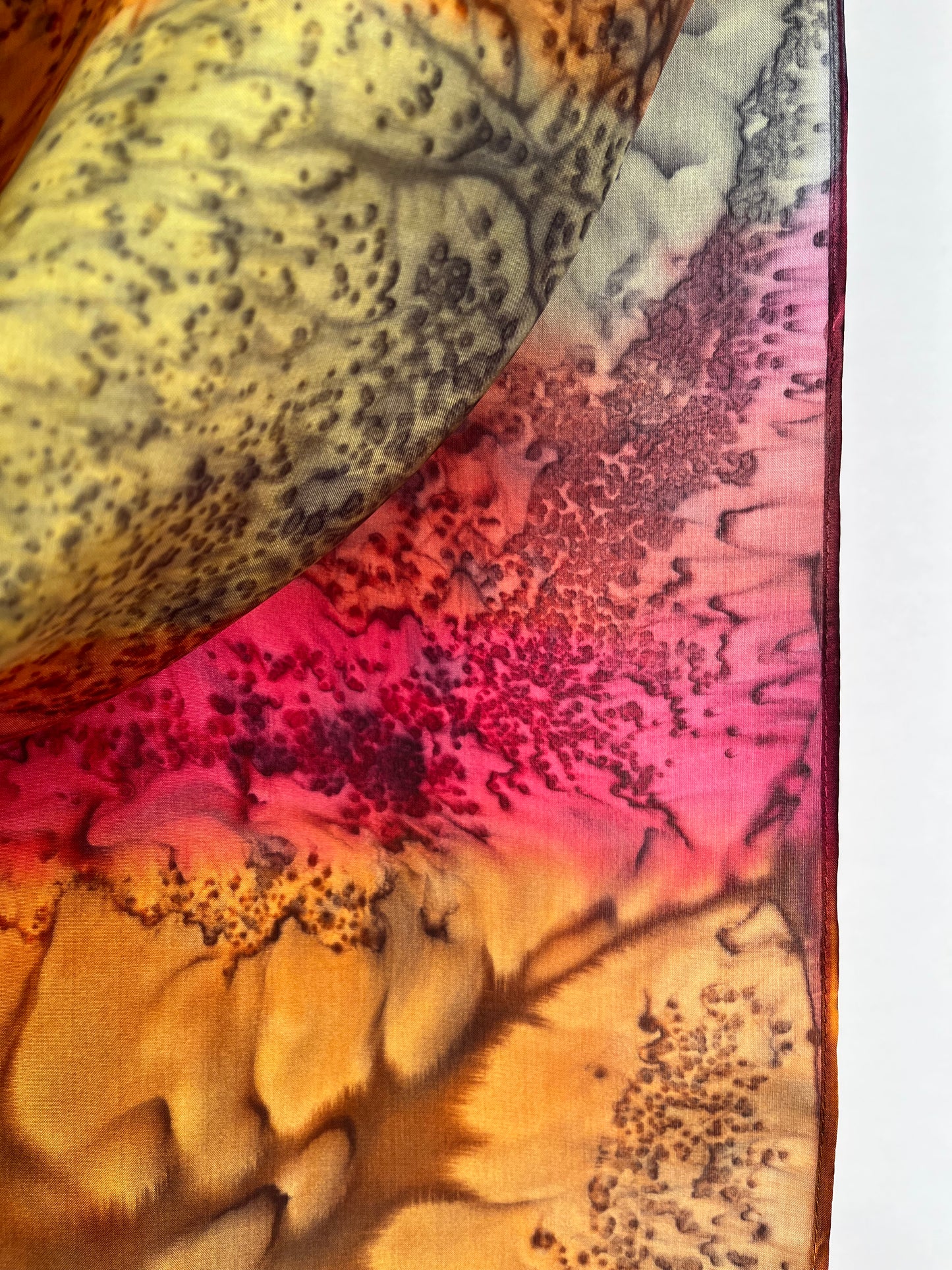 "Mermaid - Summer Garden” - Hand-dyed Silk Scarf - $120