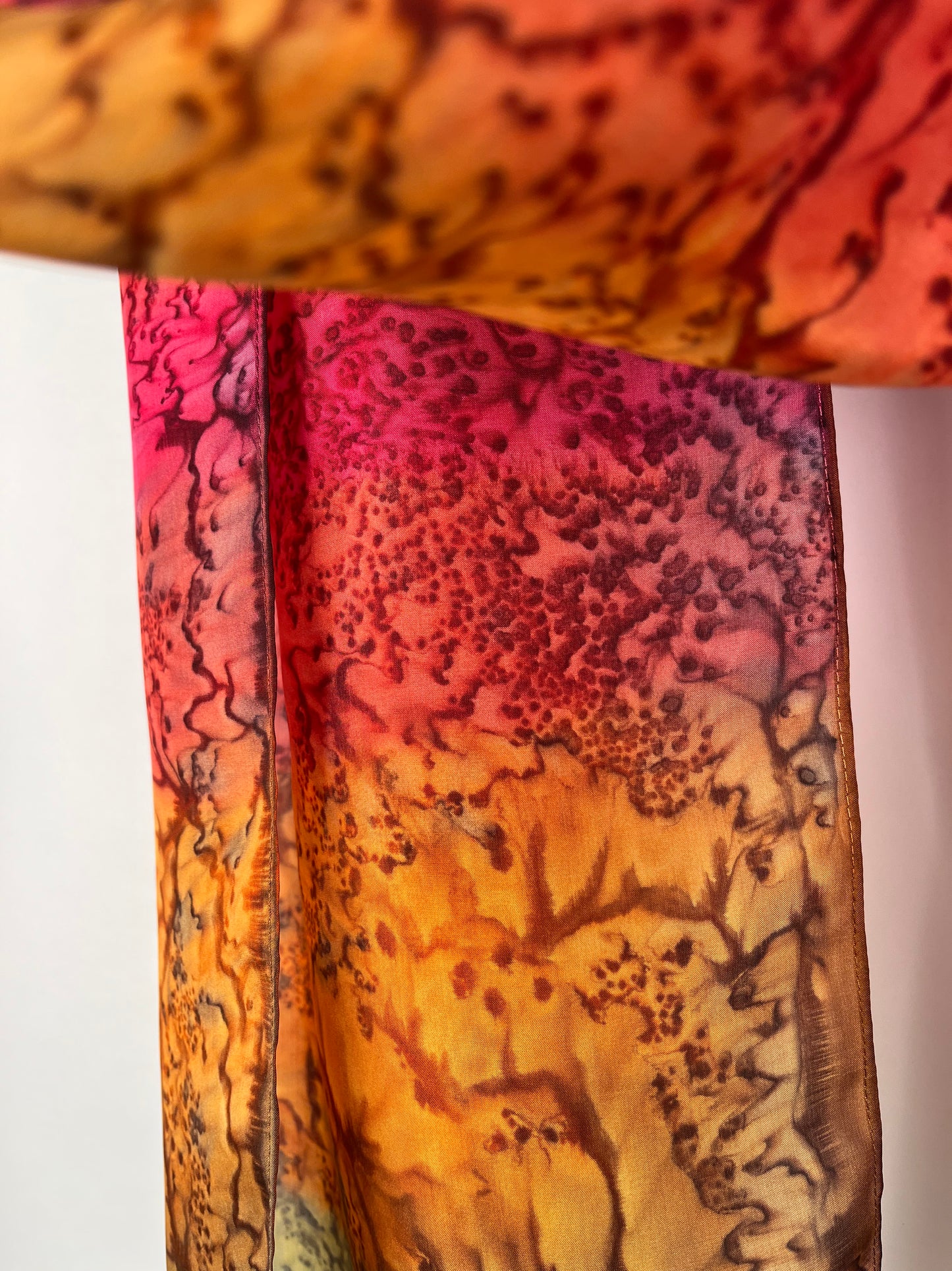 "Mermaid - Summer Garden” - Hand-dyed Silk Scarf - $120