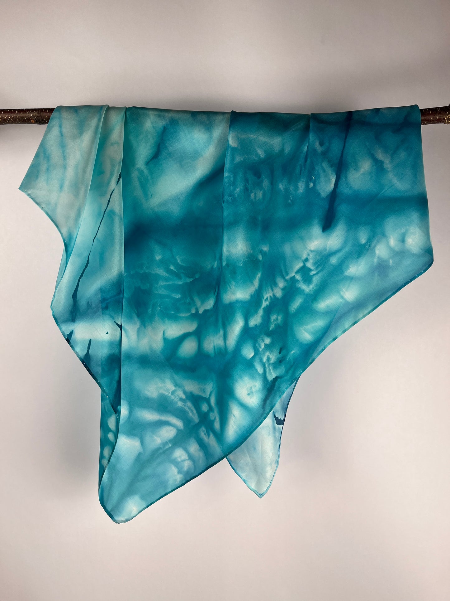 “Tranquil Waters” - Hand-dyed Silk Scarf - $75