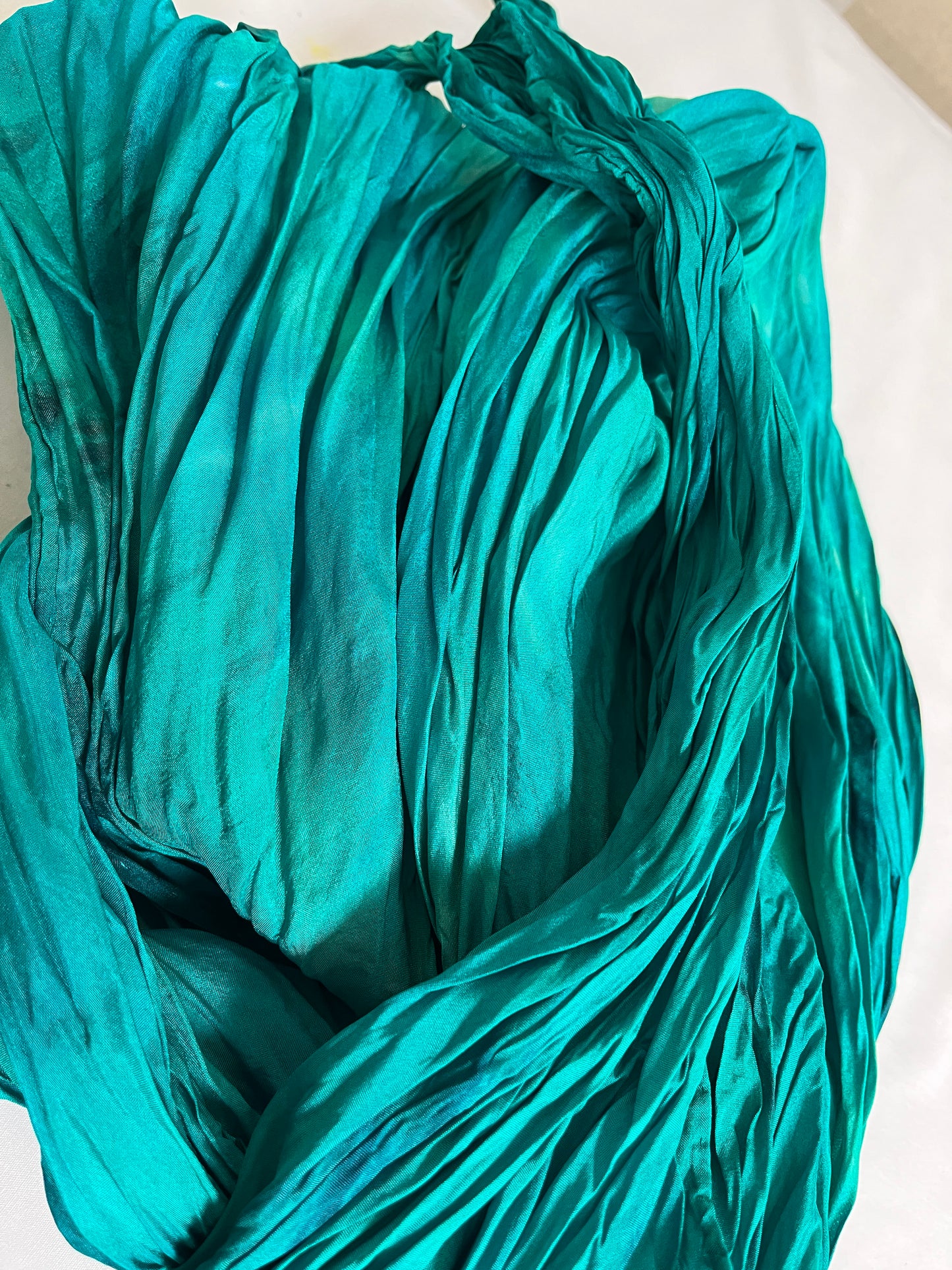 The “Activity Scarf” Green - hand-dyed silk scarf - $125