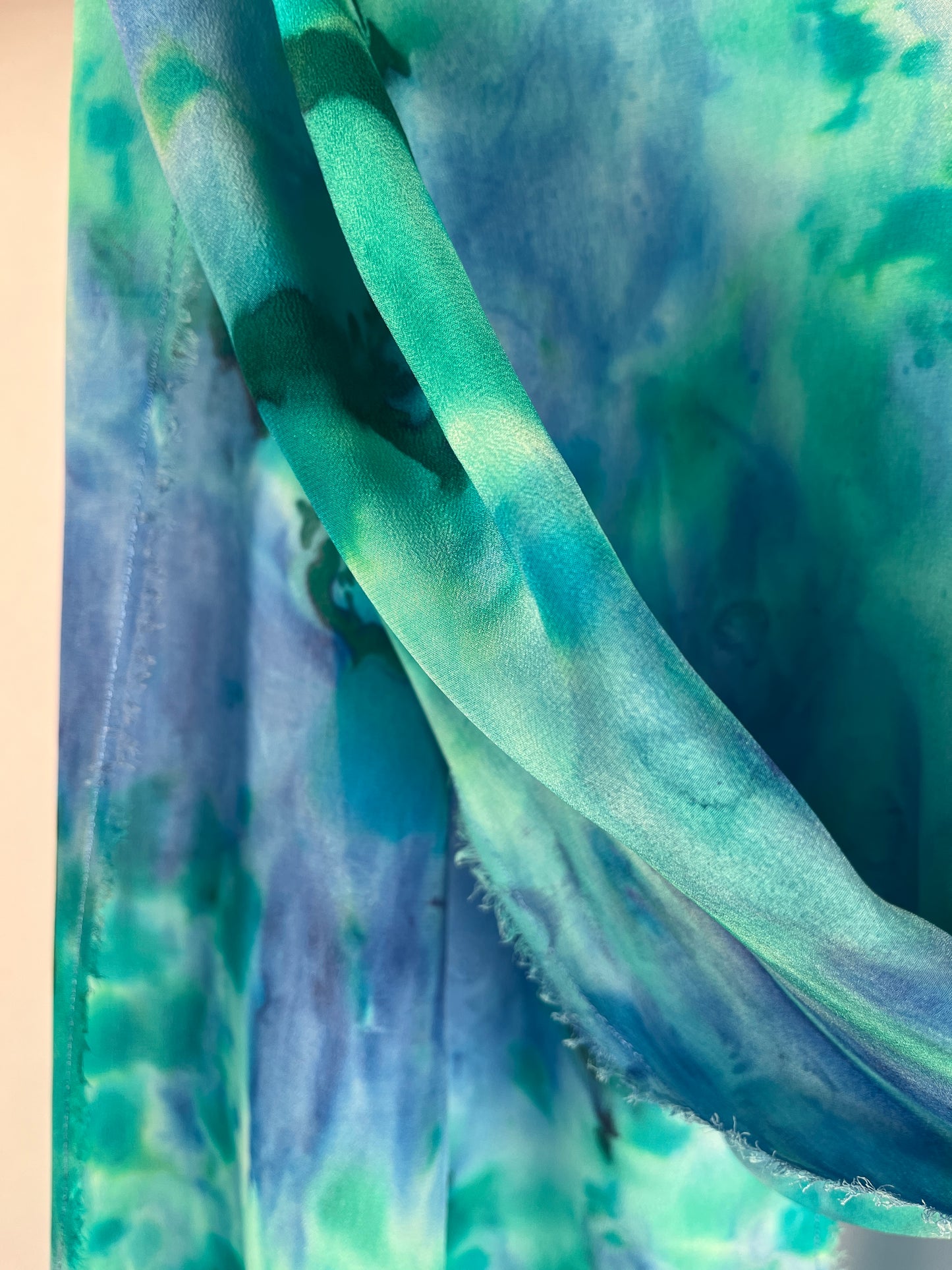 “Tropical Day Dream" - Hand-dyed Silk Scarf - $120