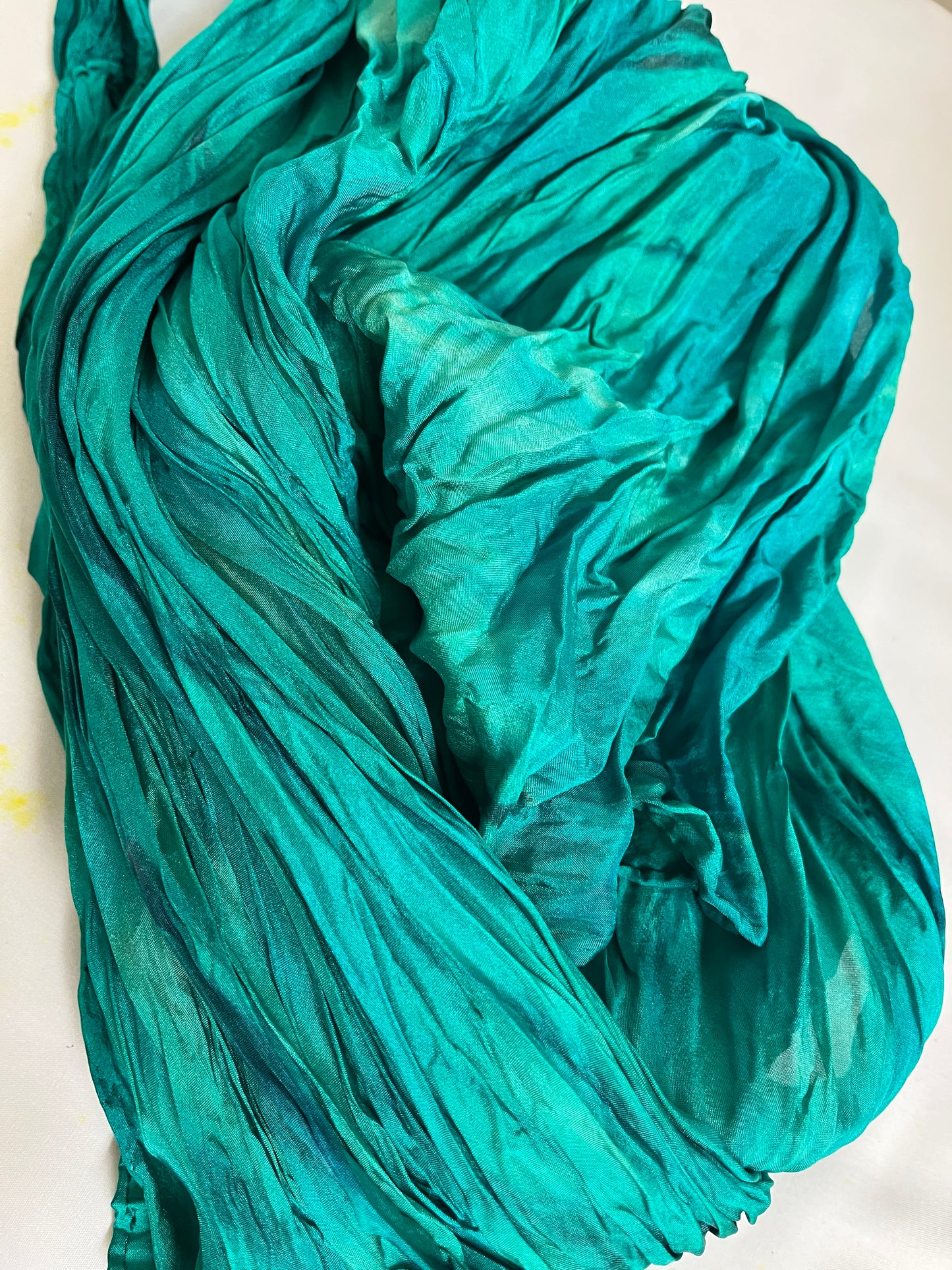 The “Activity Scarf” Green - hand-dyed silk scarf - $125