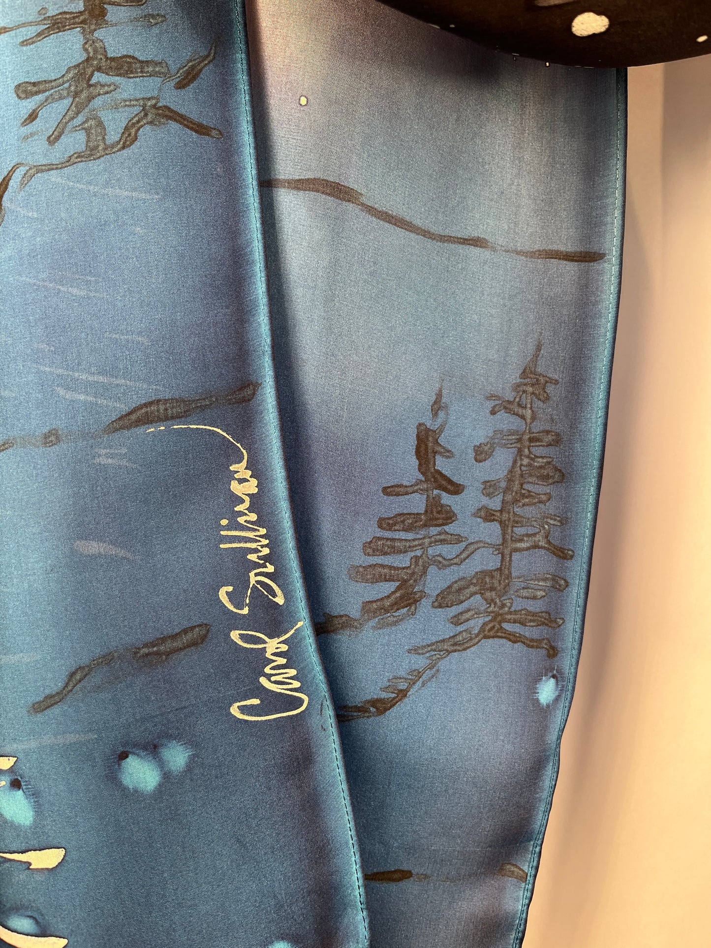 “Evening at the Coast" - Hand-dyed Silk Scarf - $125