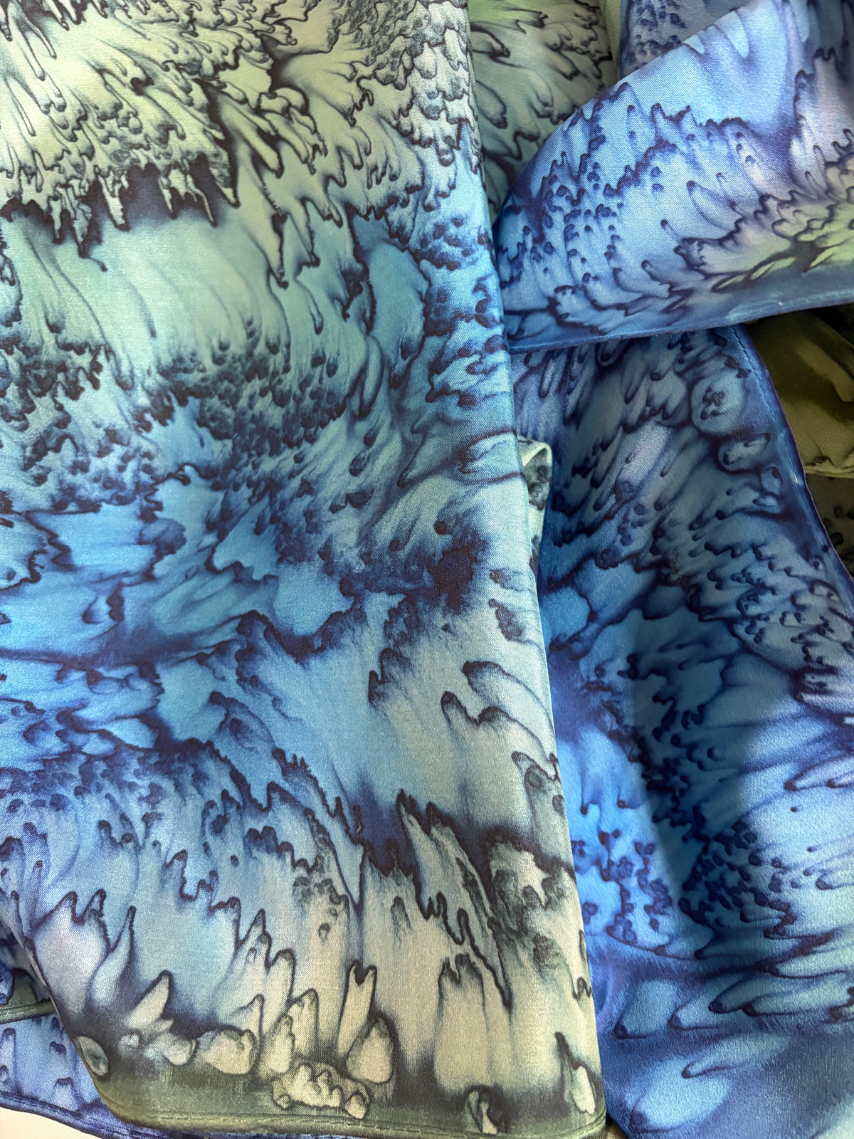 “Rangeley Mermaid" - Hand-dyed Silk Scarf - $125