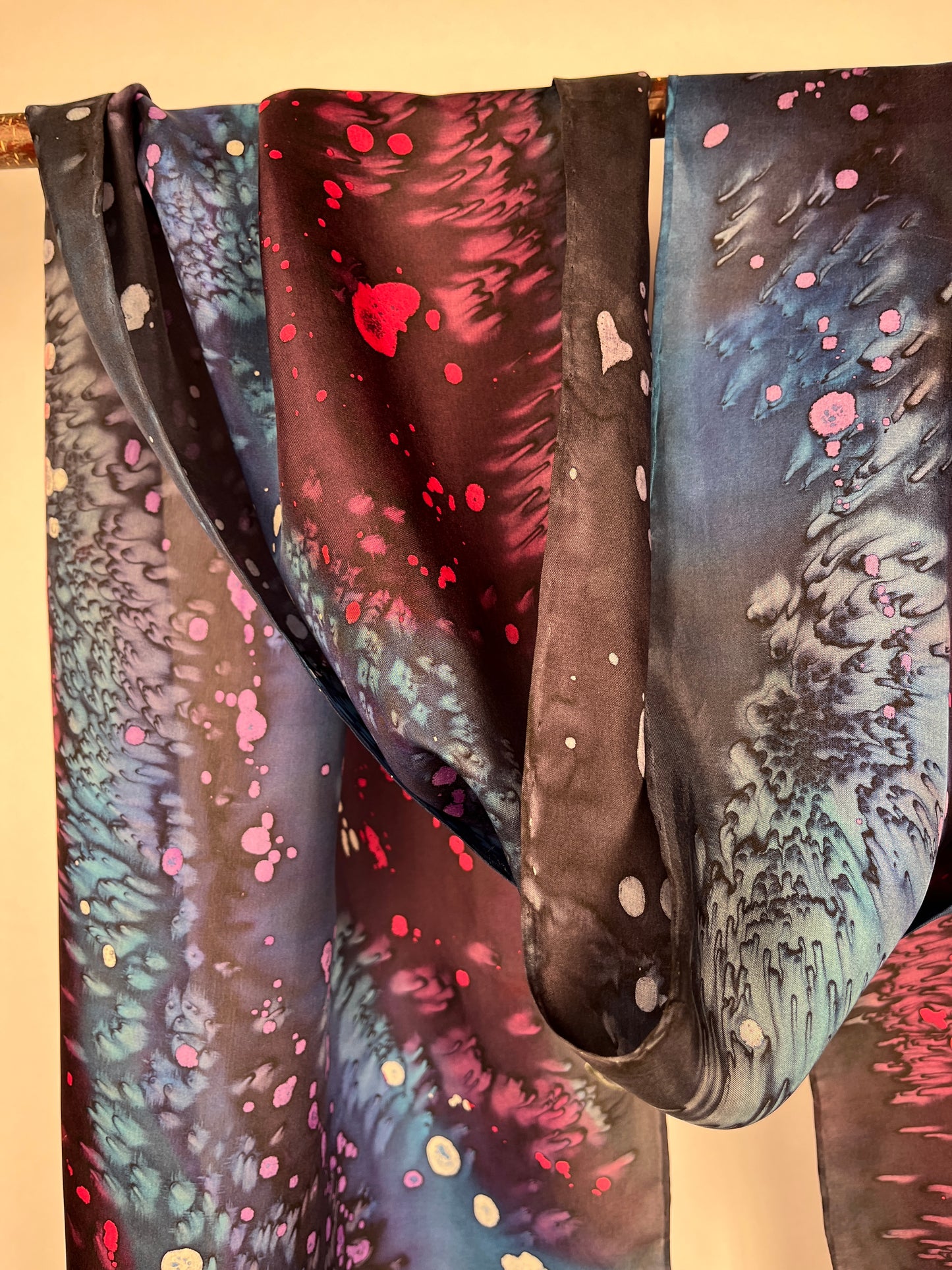 "Nebula Fantasy" Multicolored - Hand-dyed Silk Scarf - $115