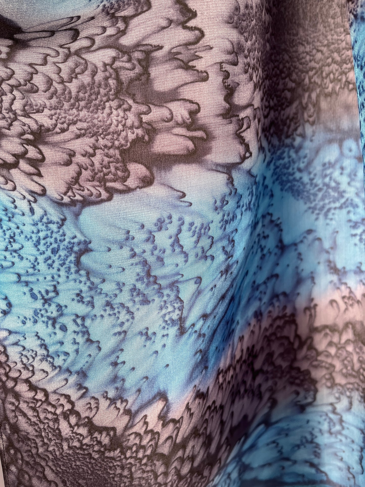 “Night Sky Mermaid" - Hand-dyed Silk Scarf - $115