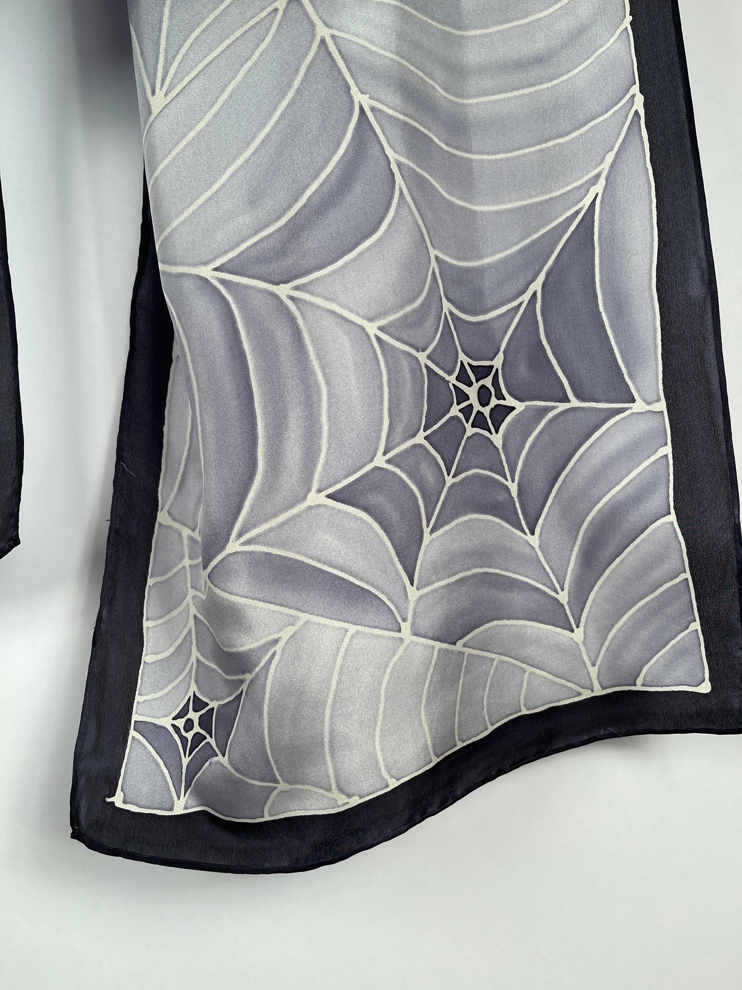 “Just the Web" - Hand-dyed Silk Scarf - $140