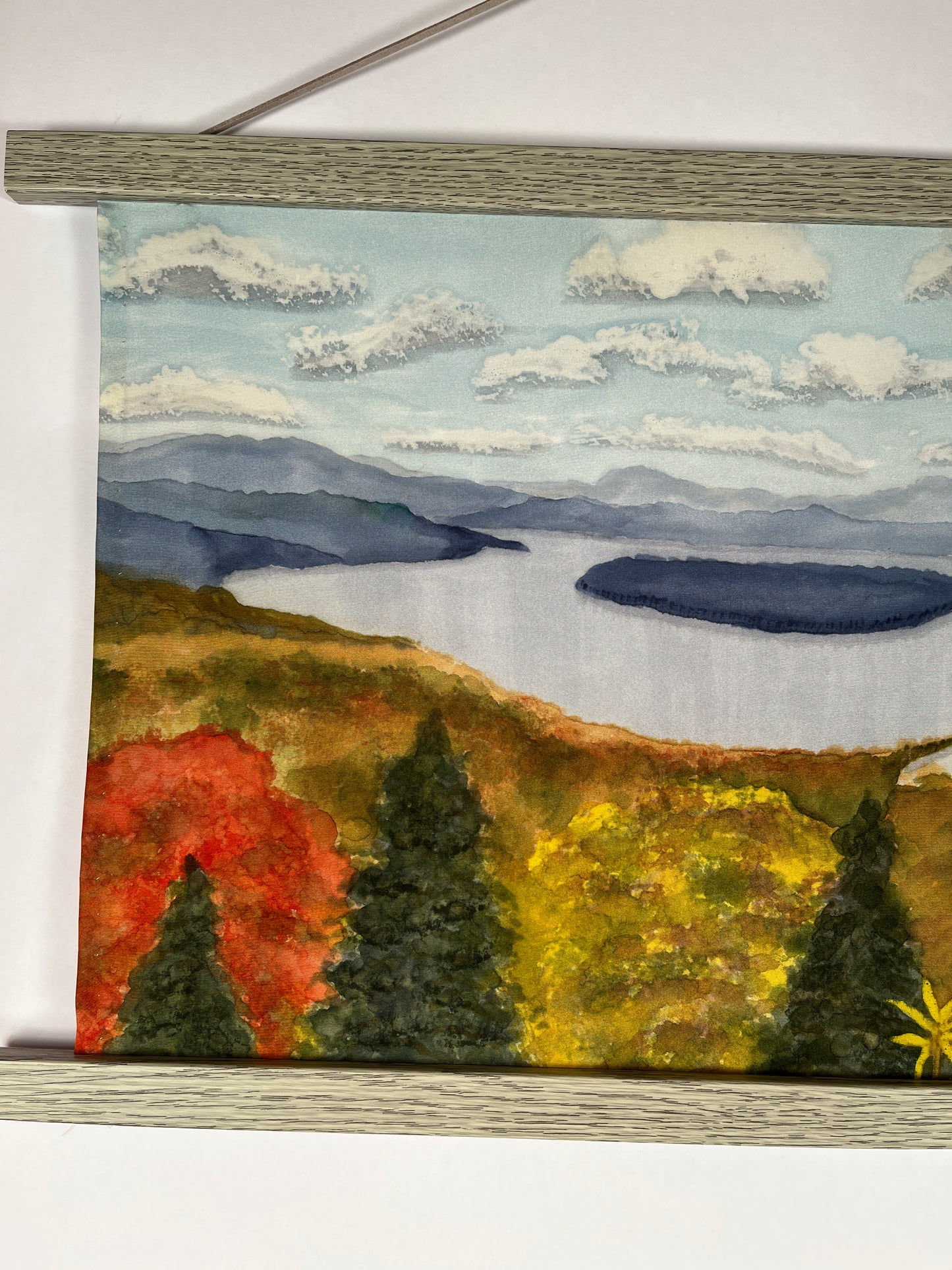 "Autumn’s Glory at Height of Land" - Silk Painting - $350