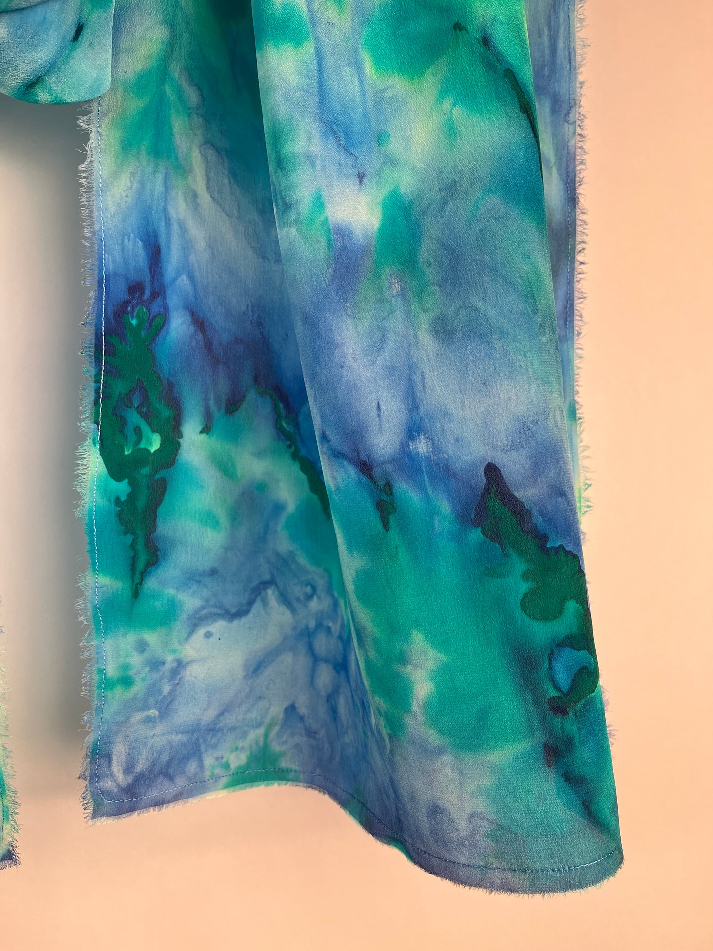 “Tropical Day Dream" - Hand-dyed Silk Scarf - $120