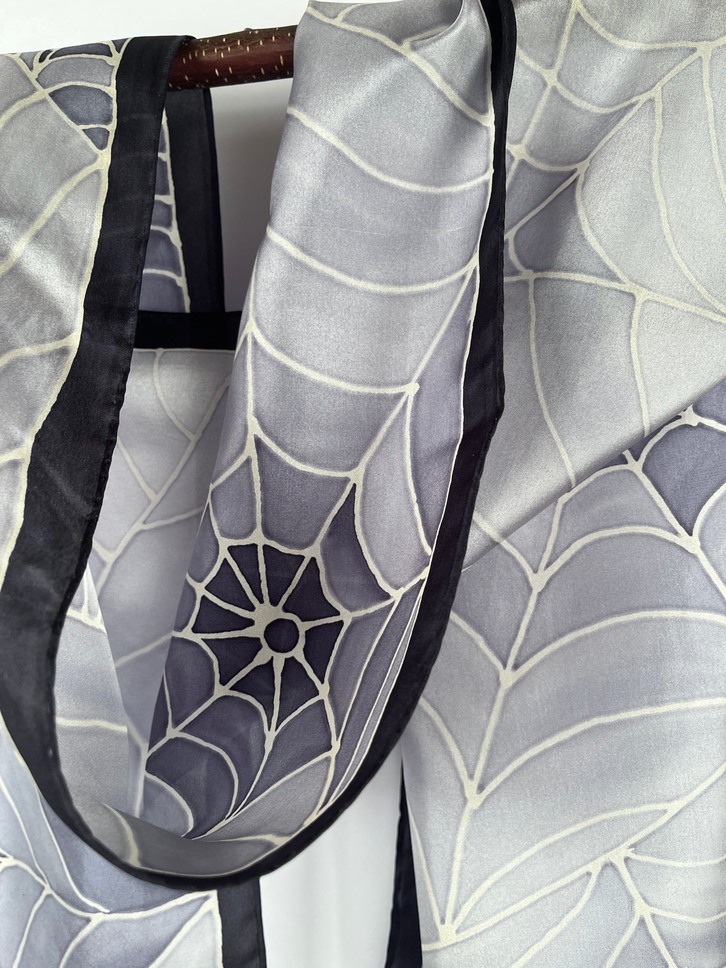 “Just the Web" - Hand-dyed Silk Scarf - $140