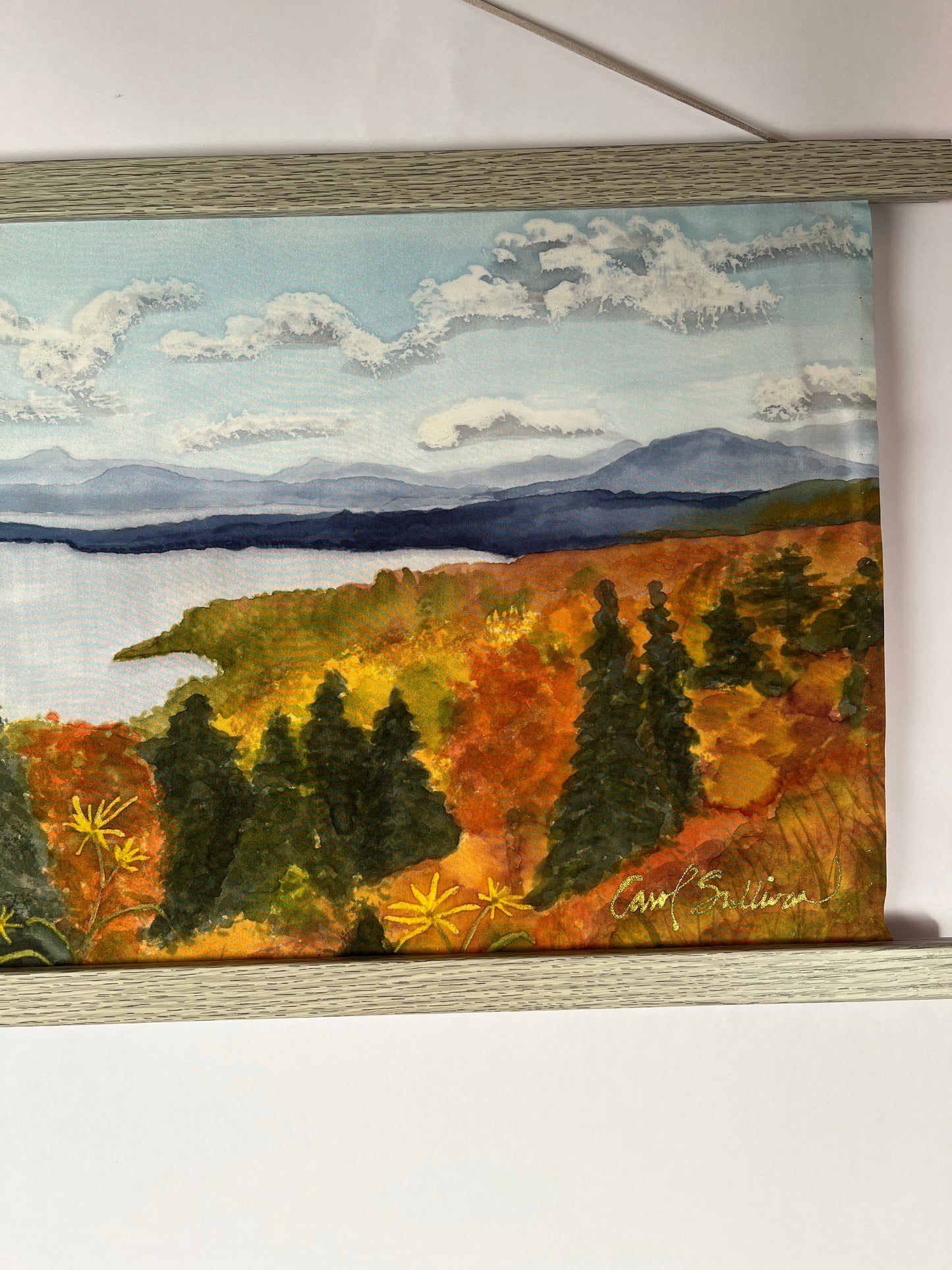 "Autumn’s Glory at Height of Land" - Silk Painting - $350