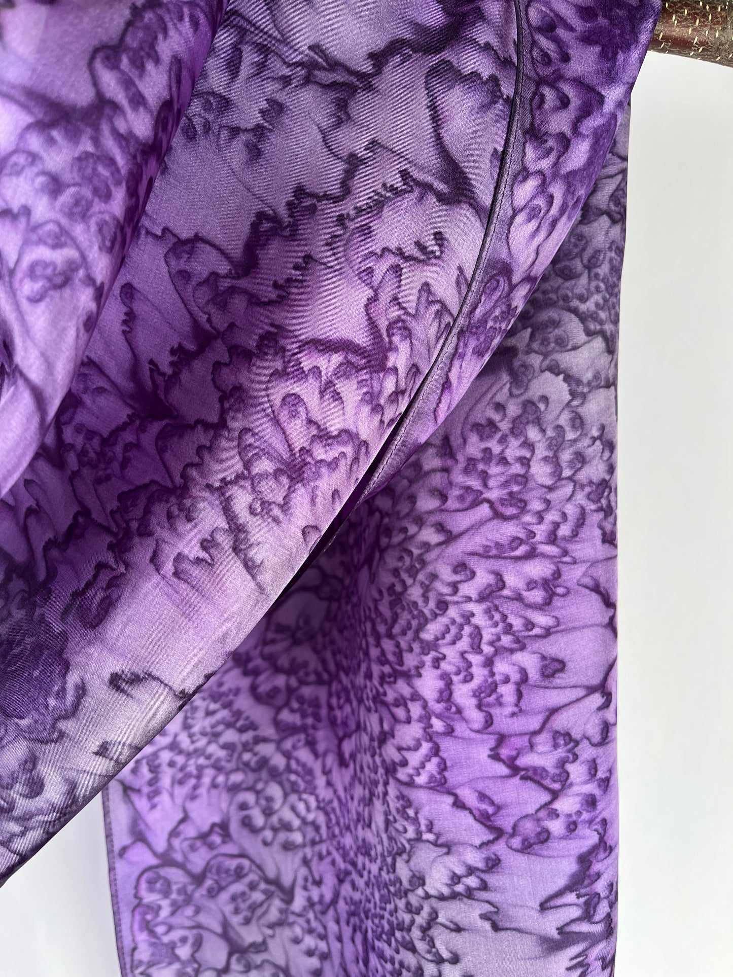 "Purple Mermaid" - Hand-dyed Silk Scarf - $115