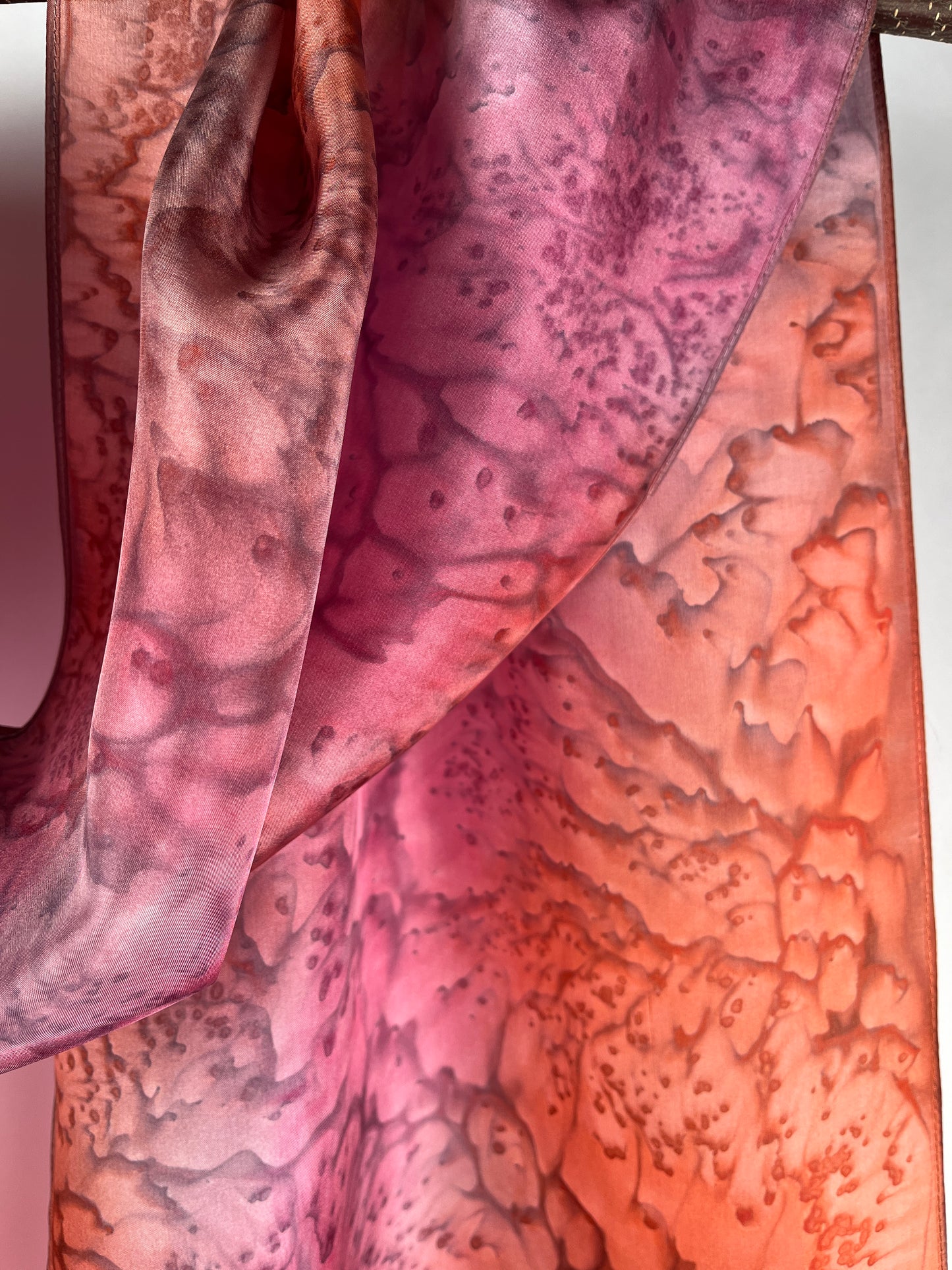 "Sunset Mermaid" - Hand-dyed Silk Scarf - $115