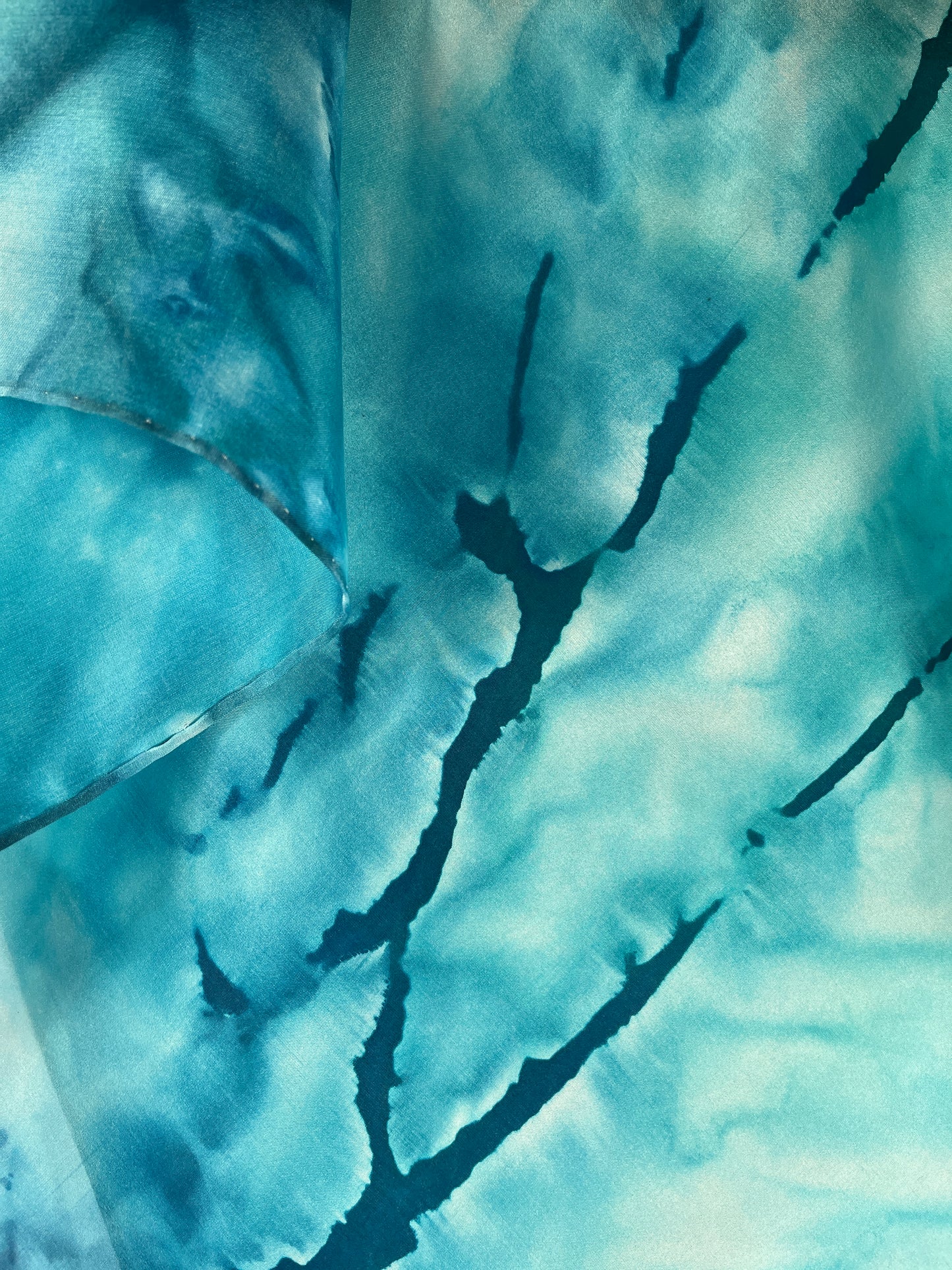 “Tranquil Waters” - Hand-dyed Silk Scarf - $75