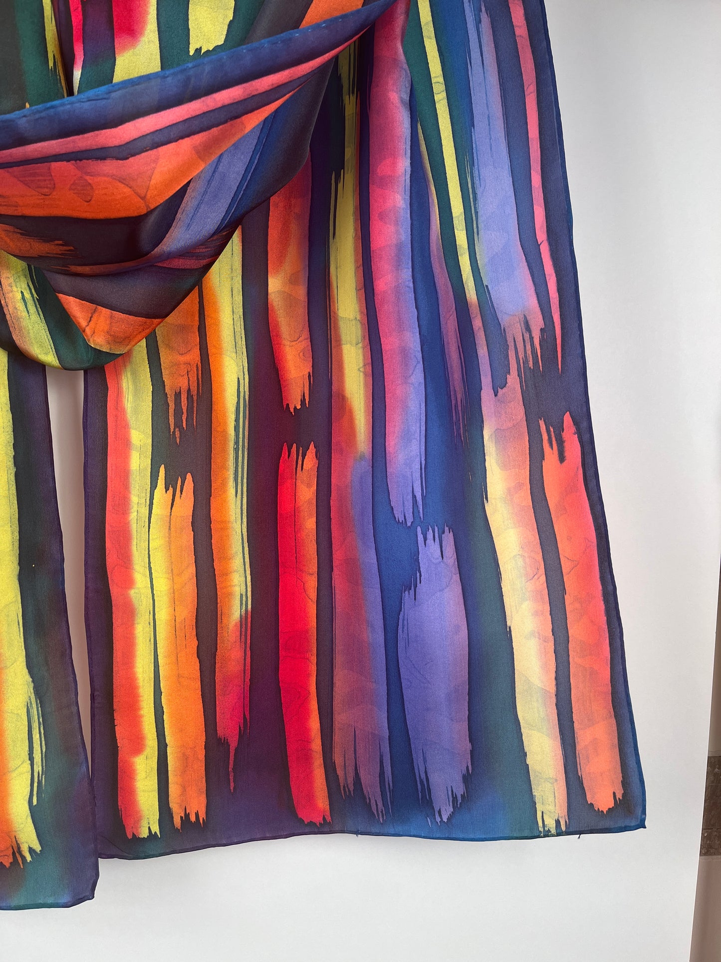 “Canyon Sunset” - Hand-dyed Silk Scarf - $125