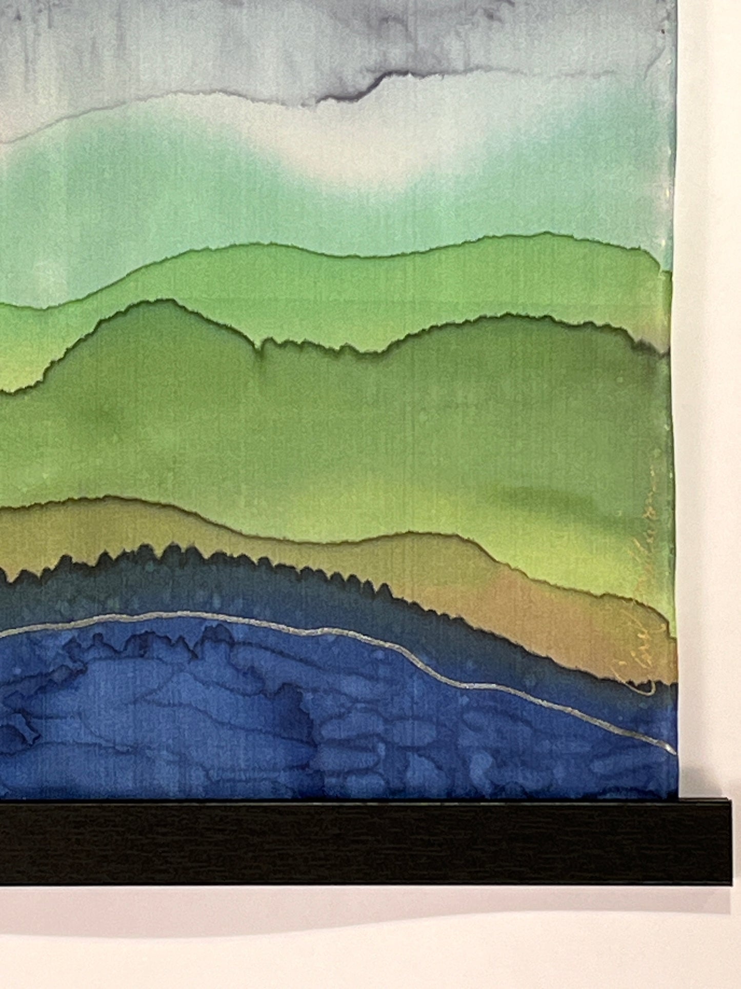 “Mountainscape Mini" - Painting on Silk - $125