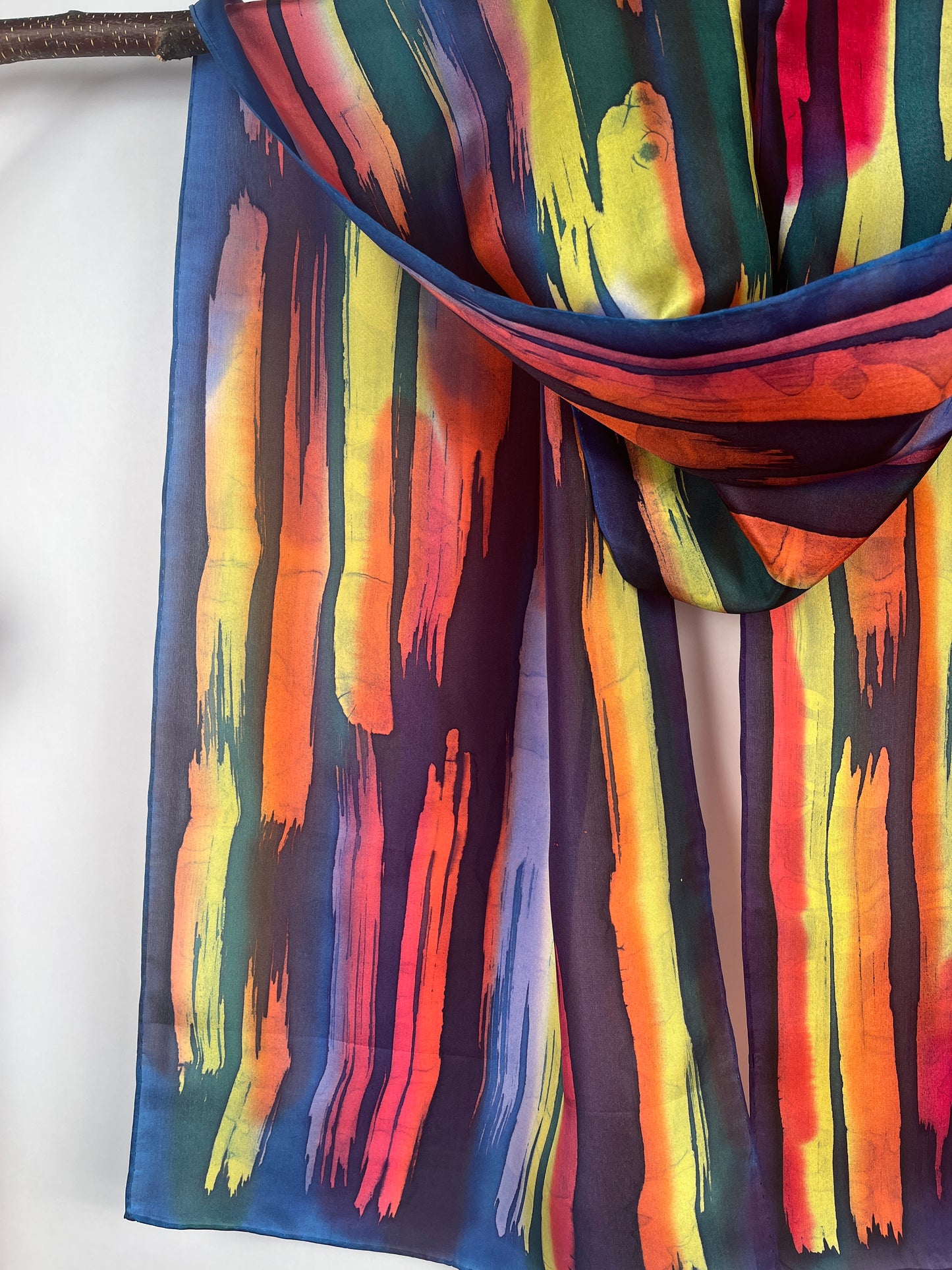 “Canyon Sunset” - Hand-dyed Silk Scarf - $125