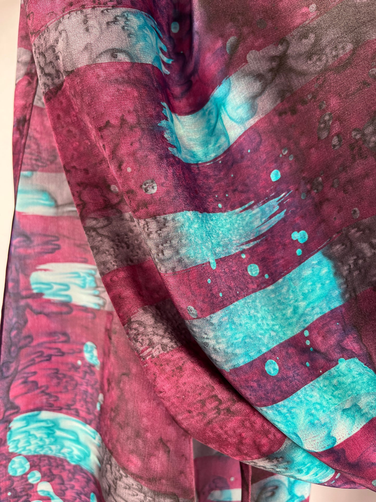 “Stormy Night" - Hand-dyed Silk Scarf - $125