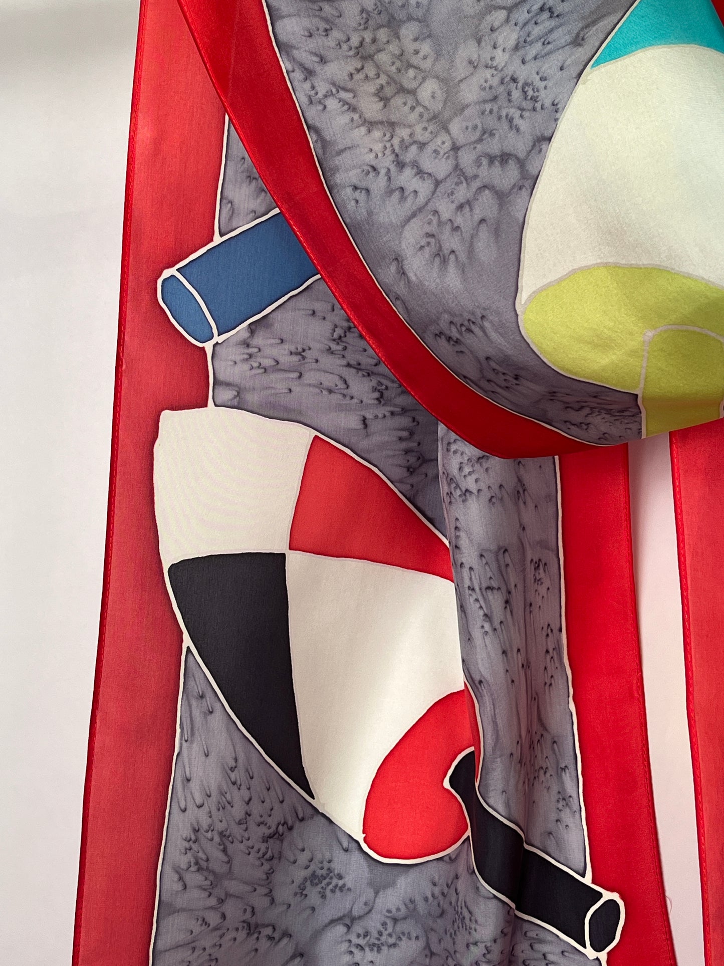 “Lobster Buoys w/ Code Flags" - Hand-dyed Silk Scarf - $140
